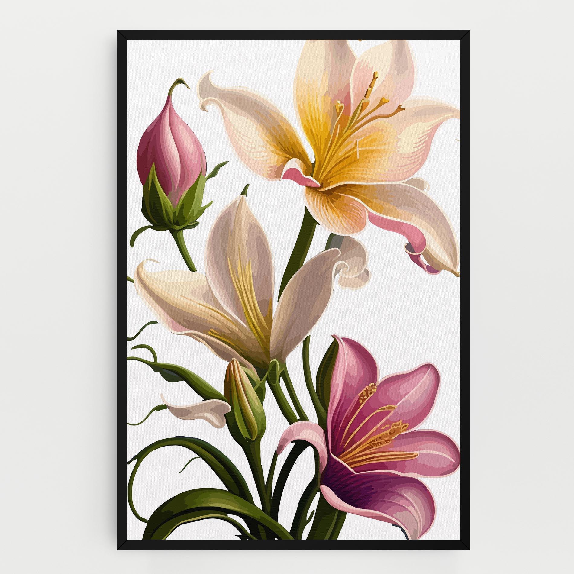 Leinwandbild Purple White Lily mockup 0