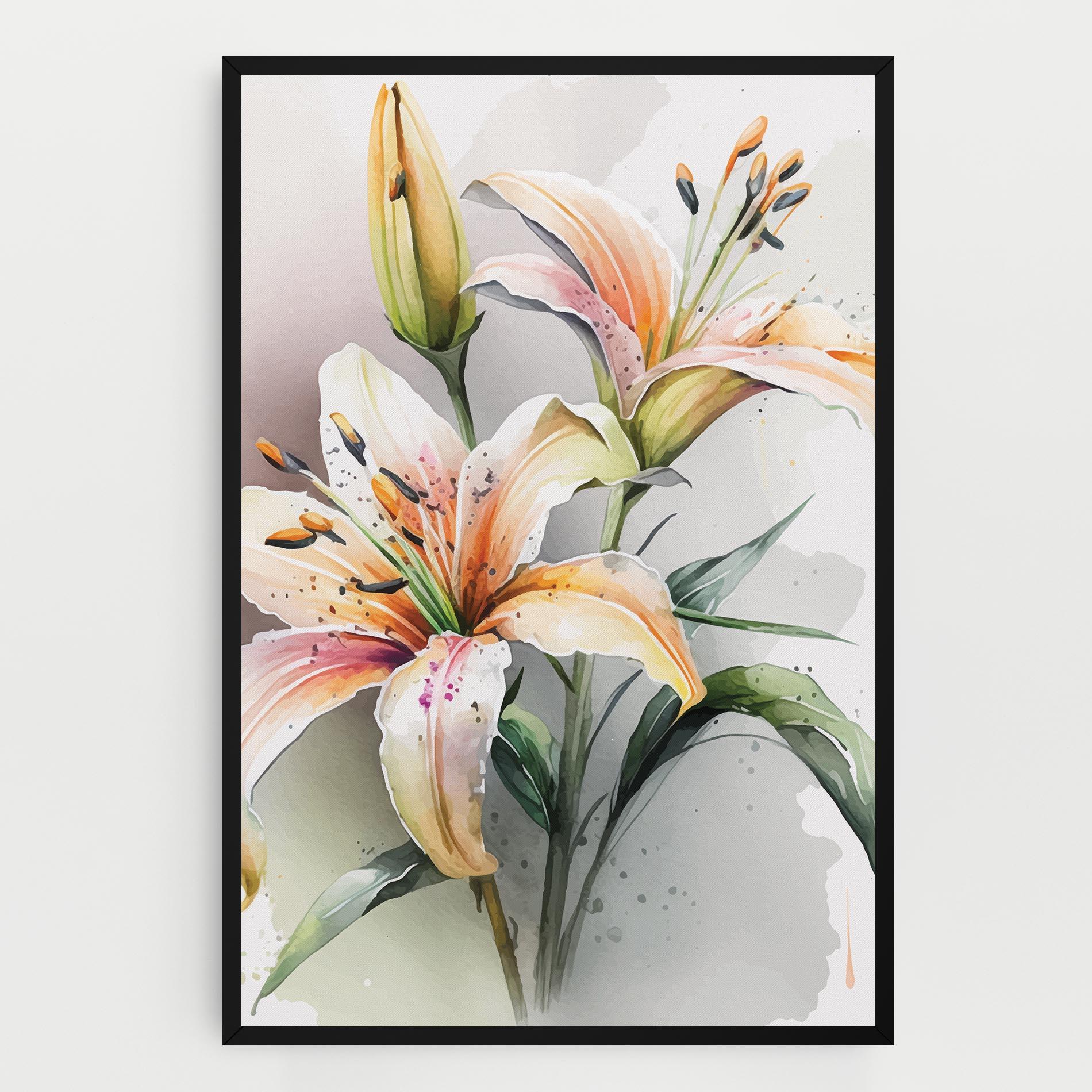 Leinwandbild White Orange Lily mockup 0