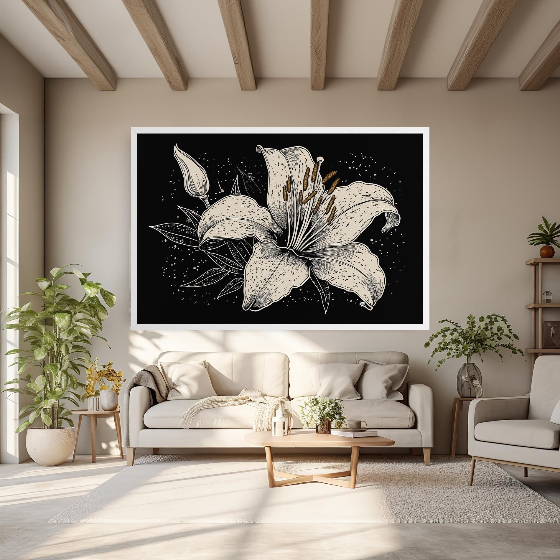 Cream Black Lily mockup 6