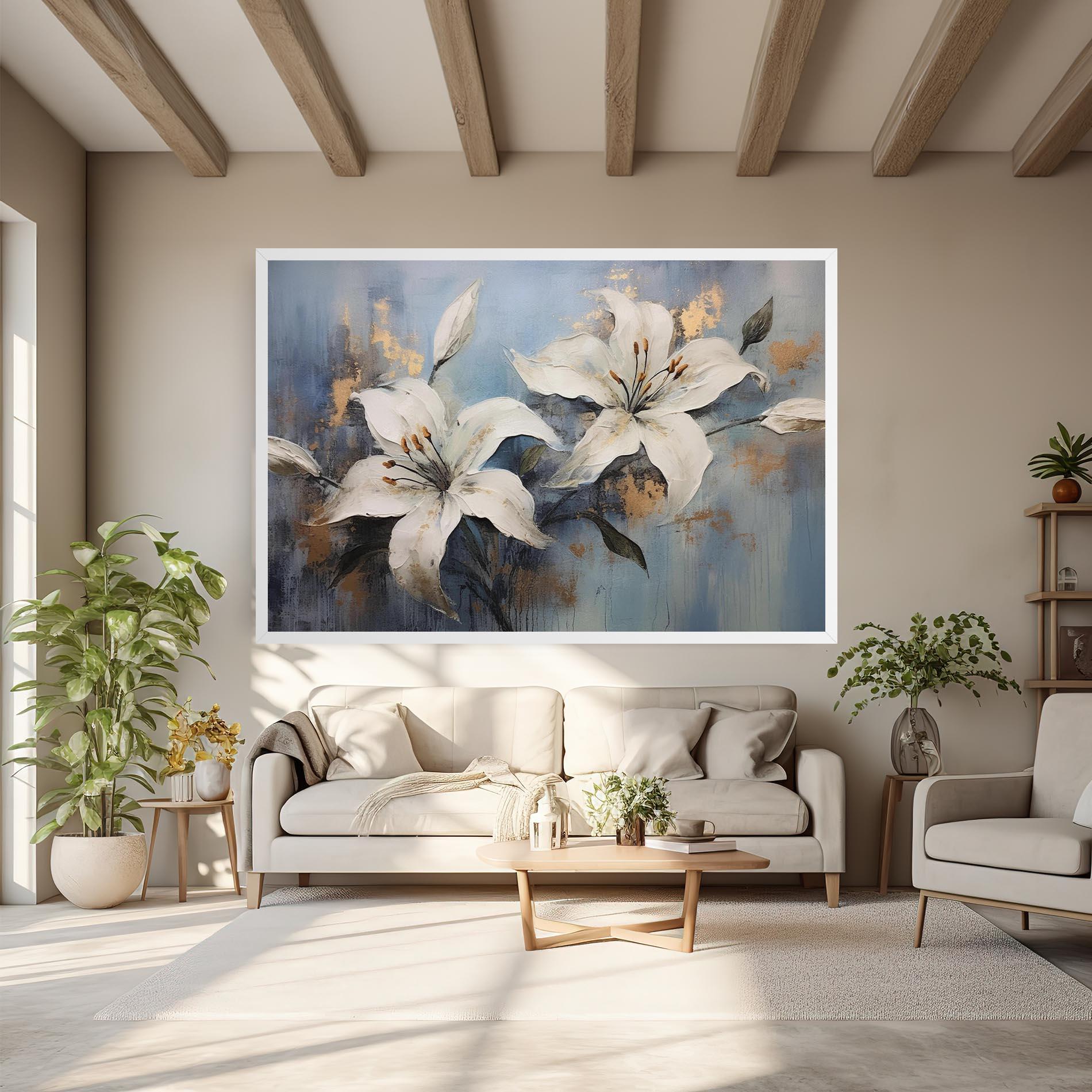 Leinwandbild Gold Lily Painting mockup 6