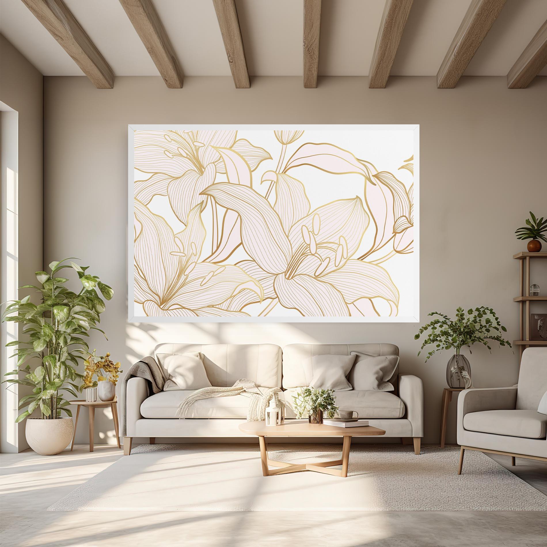Leinwandbild Gold Lily mockup 6