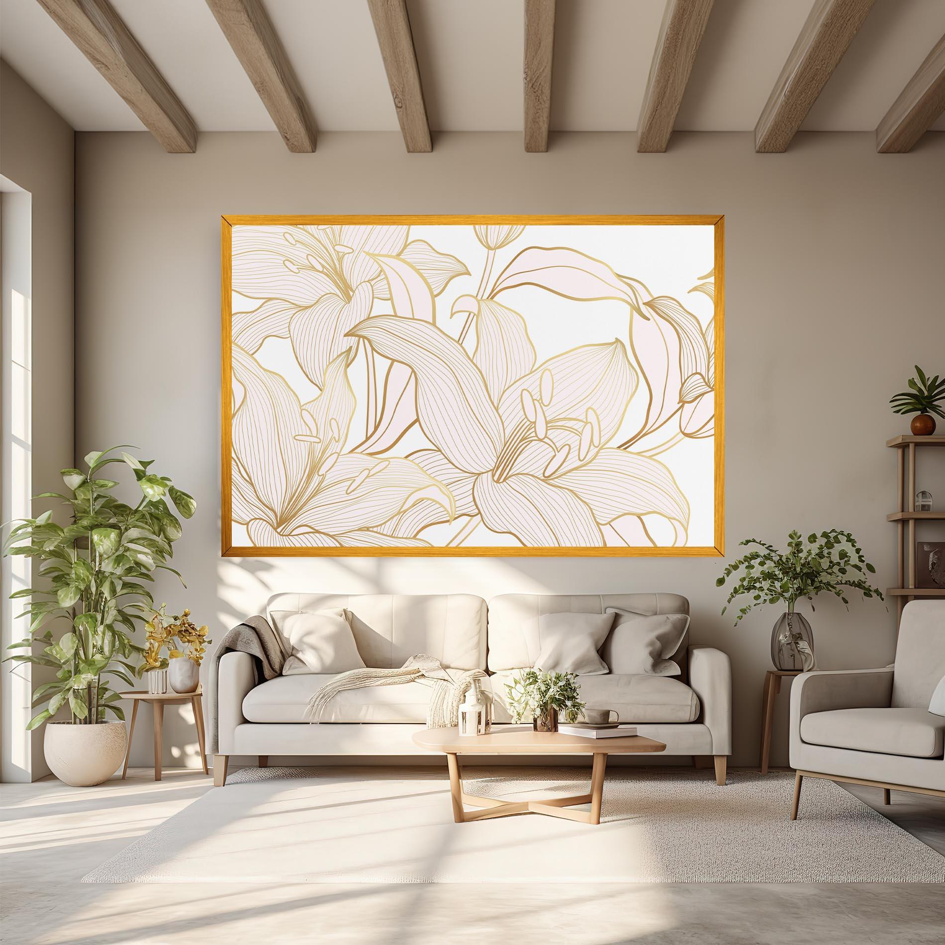Leinwandbild Gold Lily mockup 6