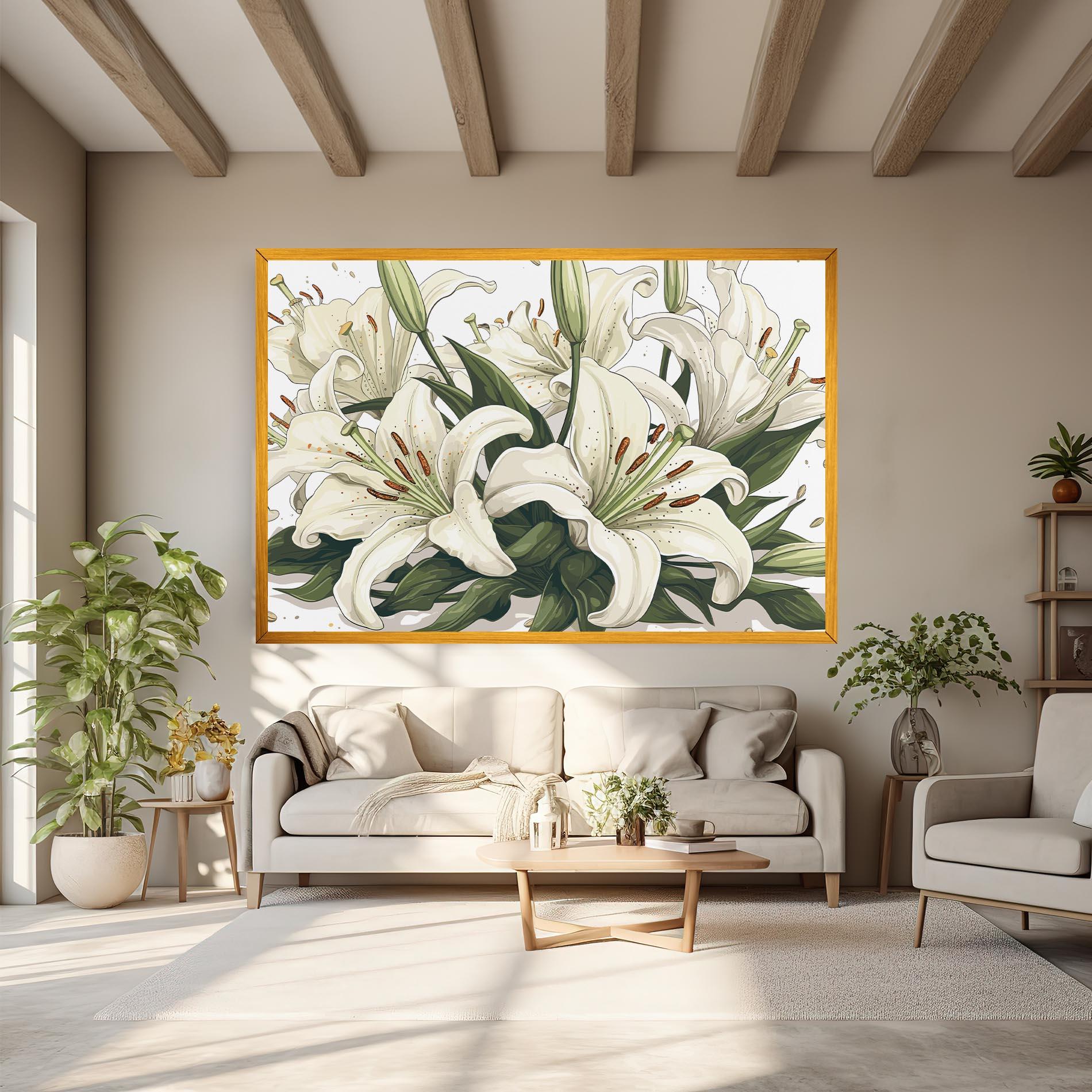 Leinwandbild Grey White Lily mockup 6
