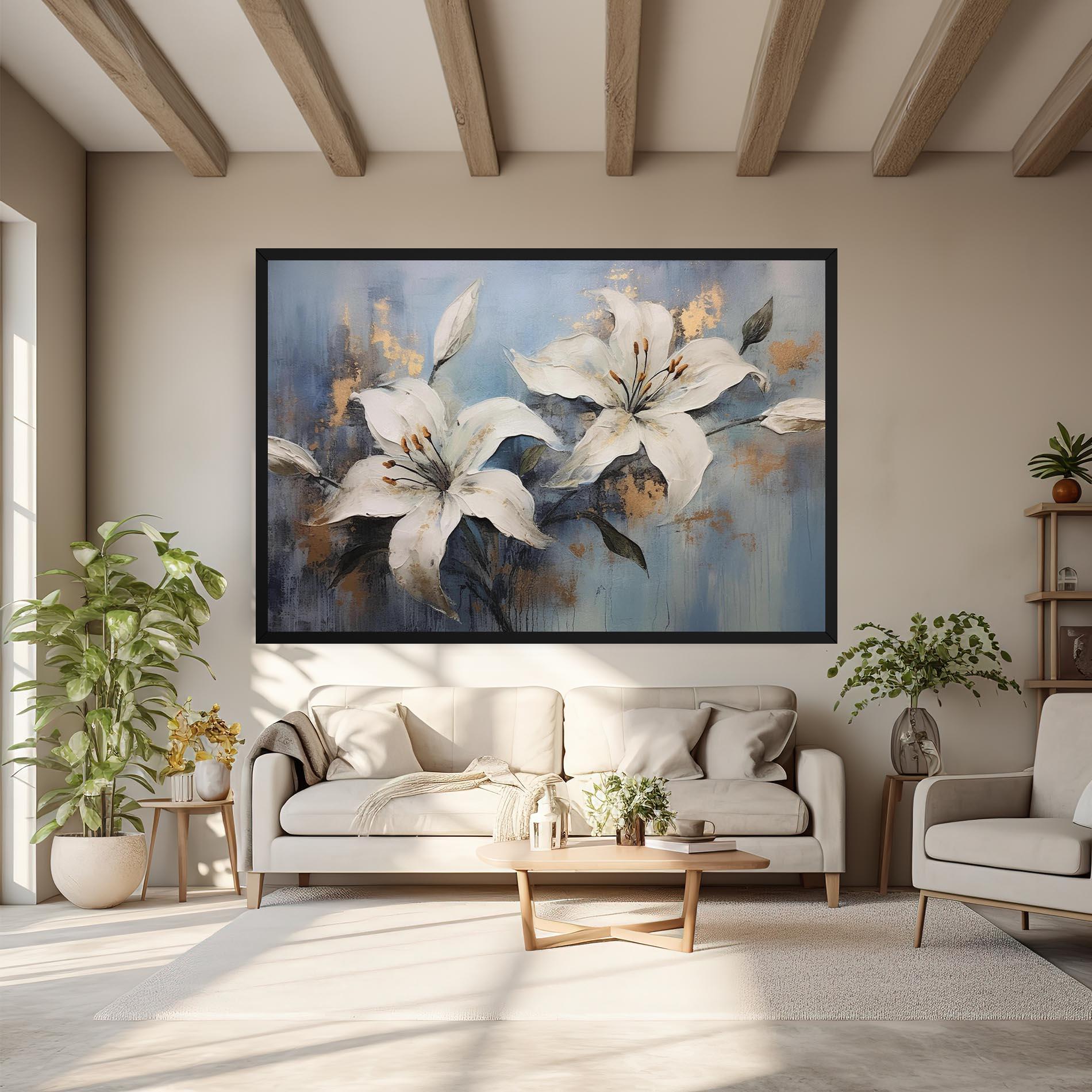 Leinwandbild Gold Lily Painting mockup 6