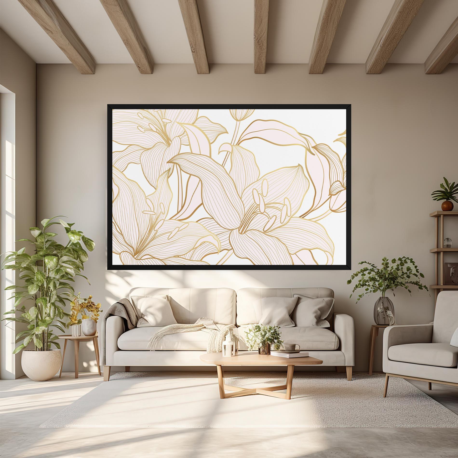 Leinwandbild Gold Lily mockup 6