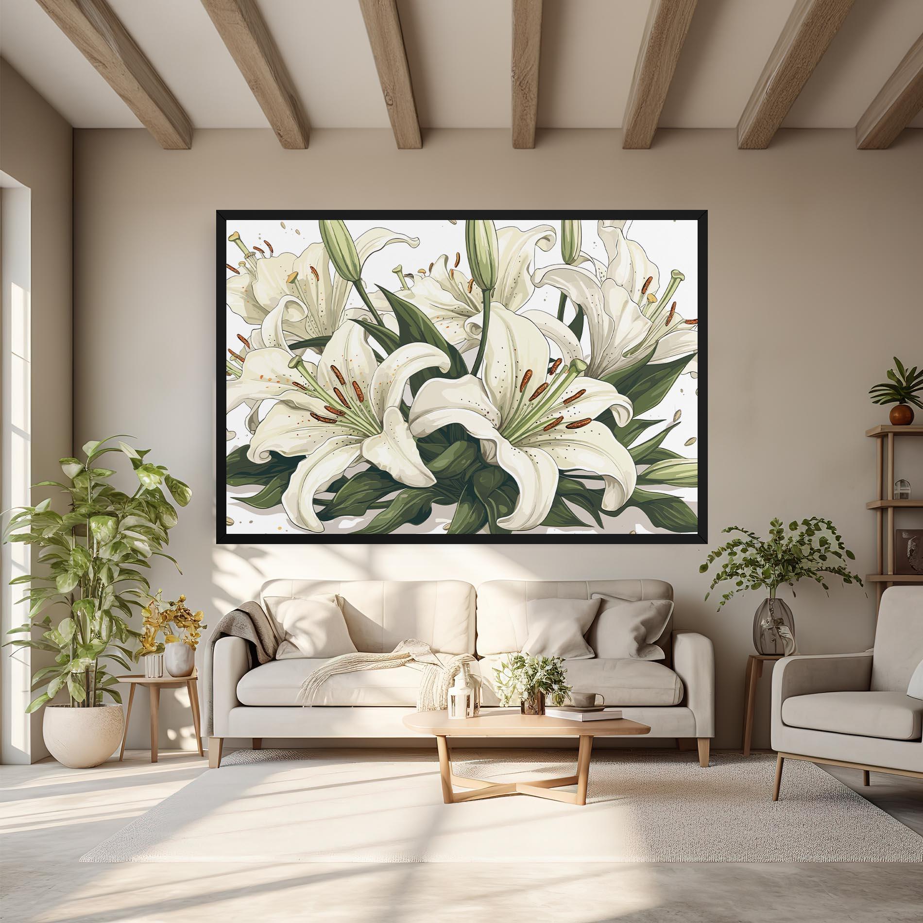 Leinwandbild Grey White Lily mockup 6