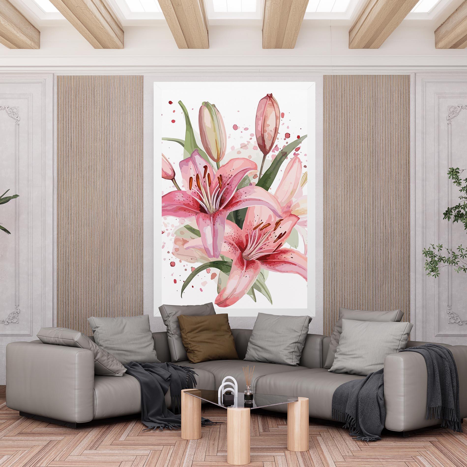 Leinwandbild Beautiful Pink Lily mockup 6