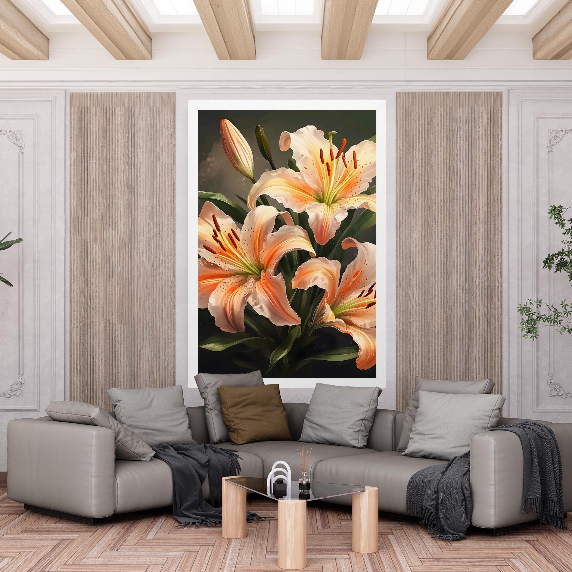 Leinwandbild Light Orange Lily mockup 6
