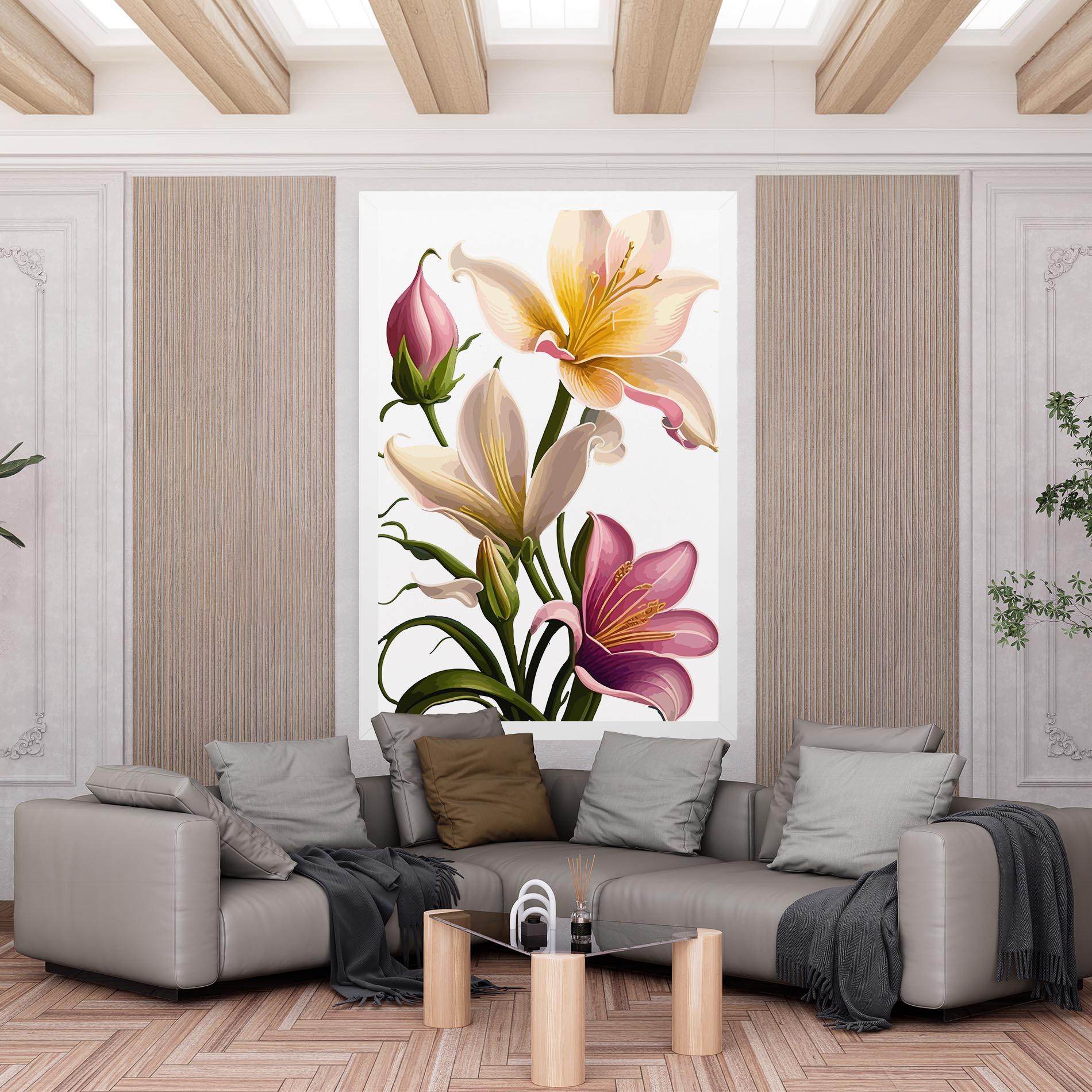 Leinwandbild Purple White Lily mockup 6