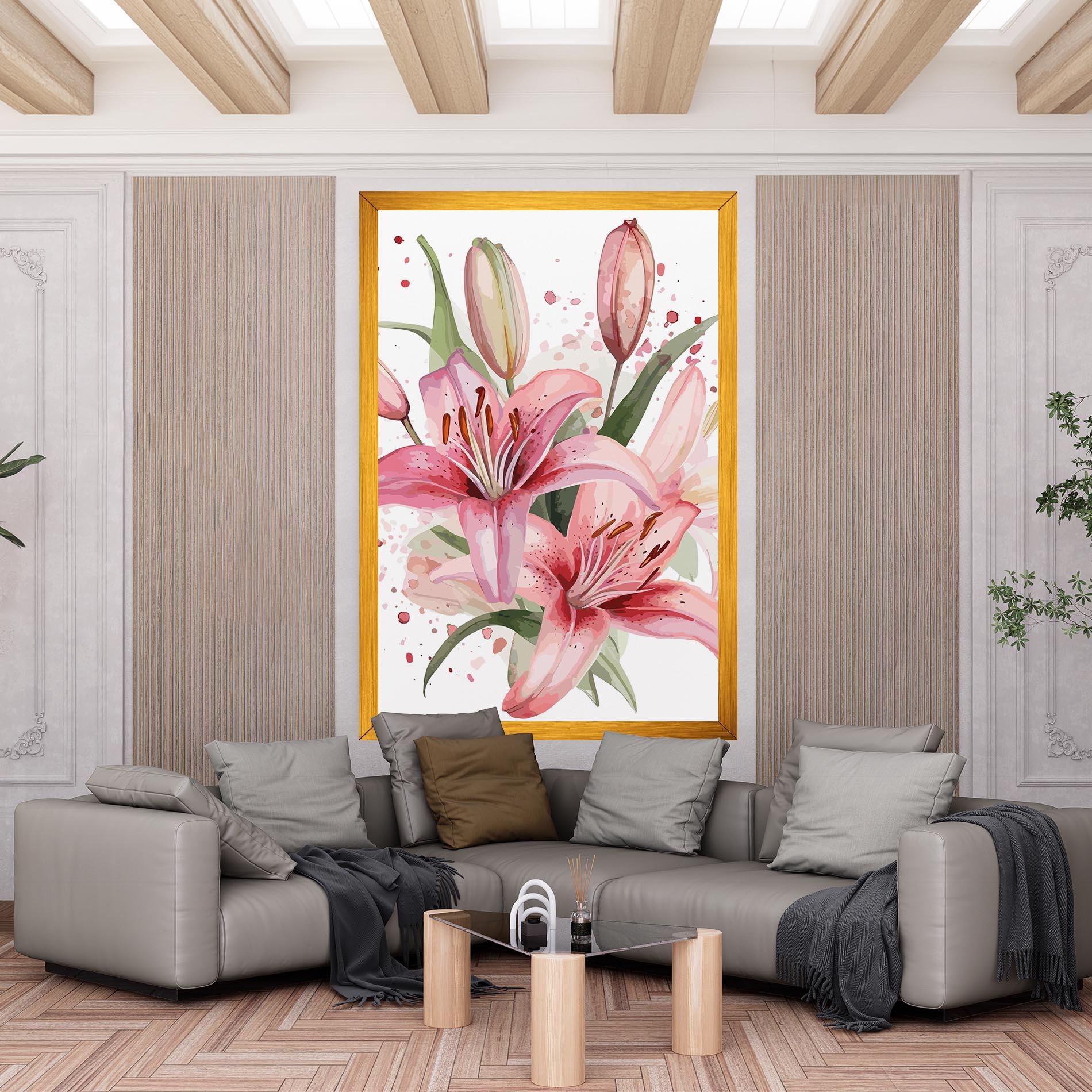 Leinwandbild Beautiful Pink Lily mockup 6