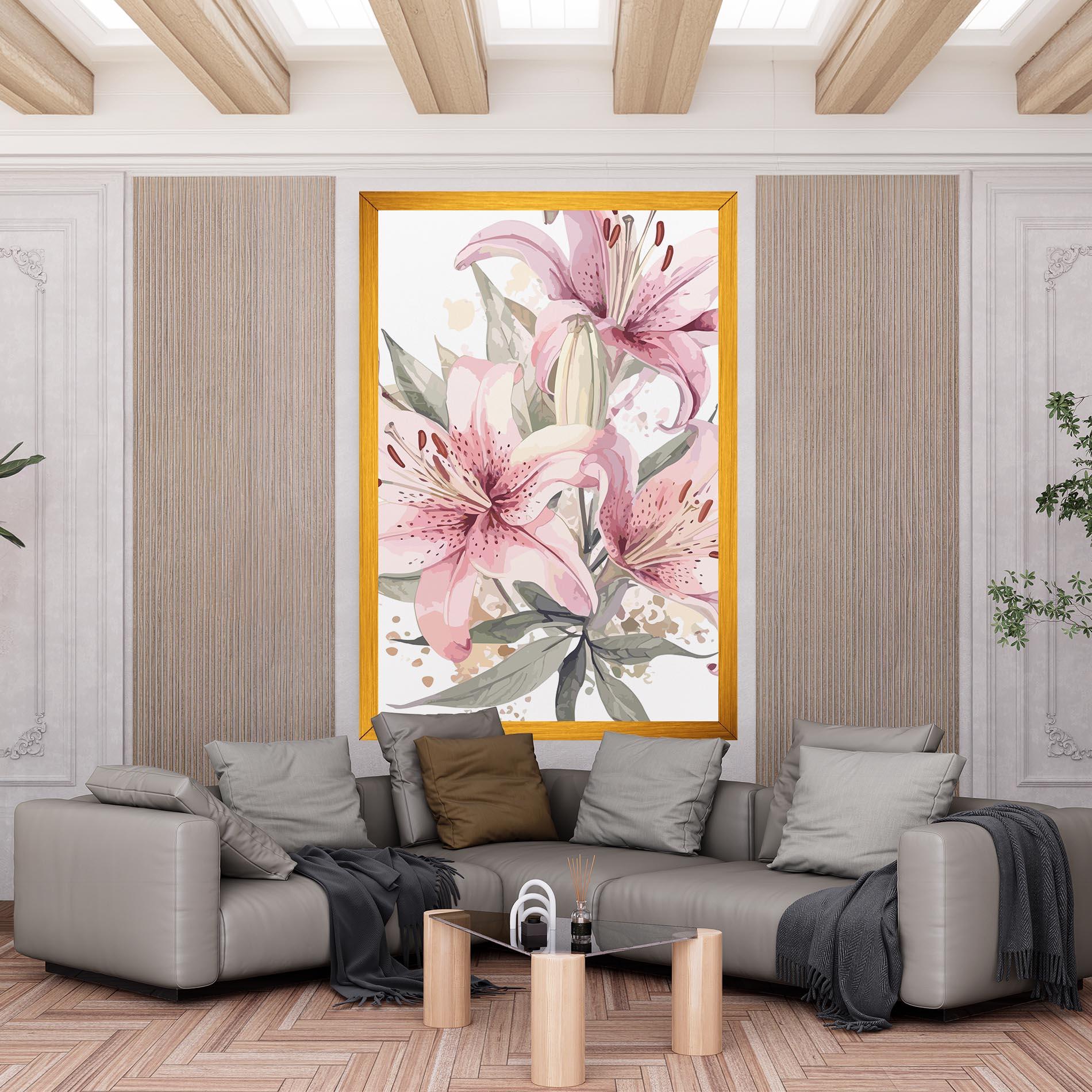Leinwandbild Light Pink Lily Art mockup 6