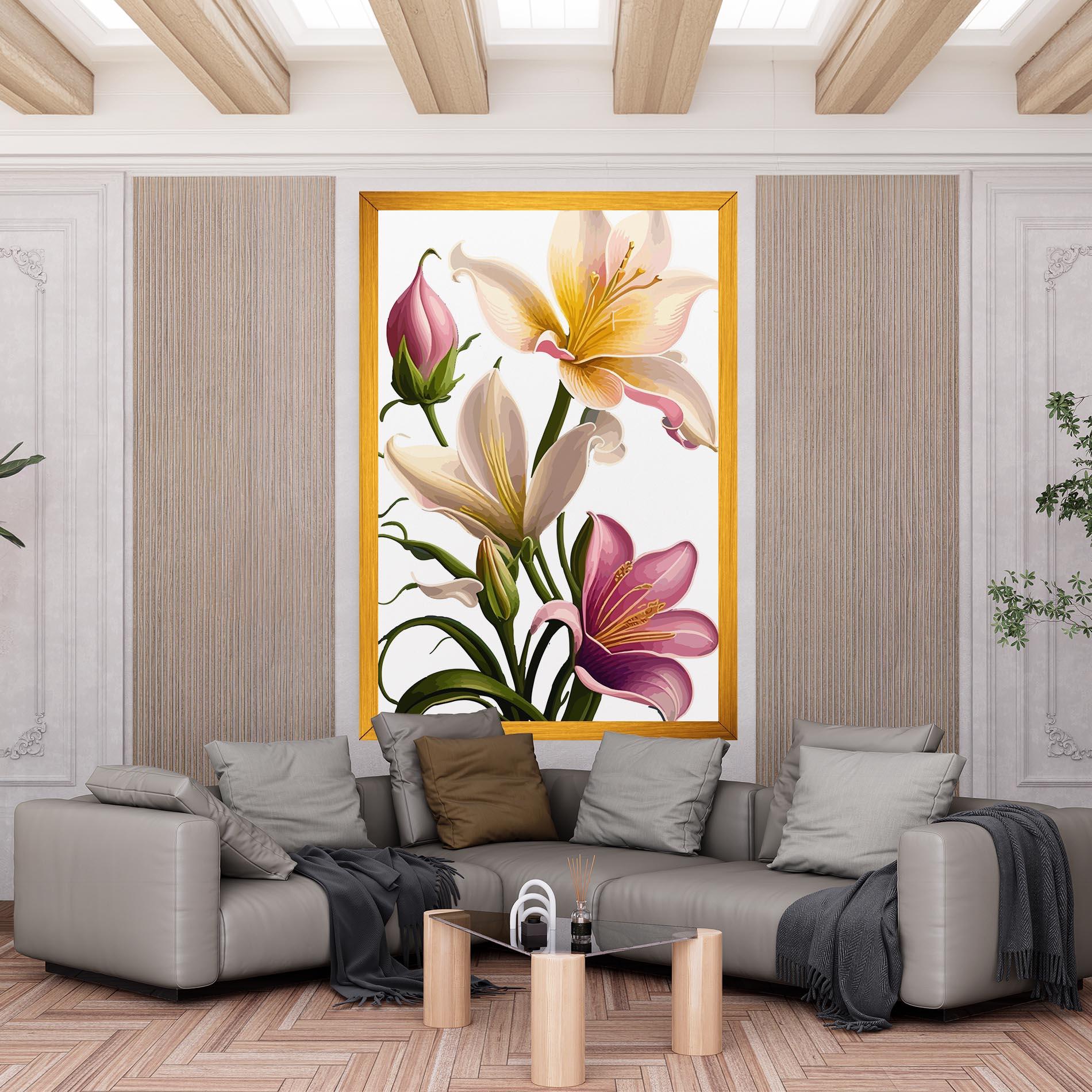 Leinwandbild Purple White Lily mockup 6