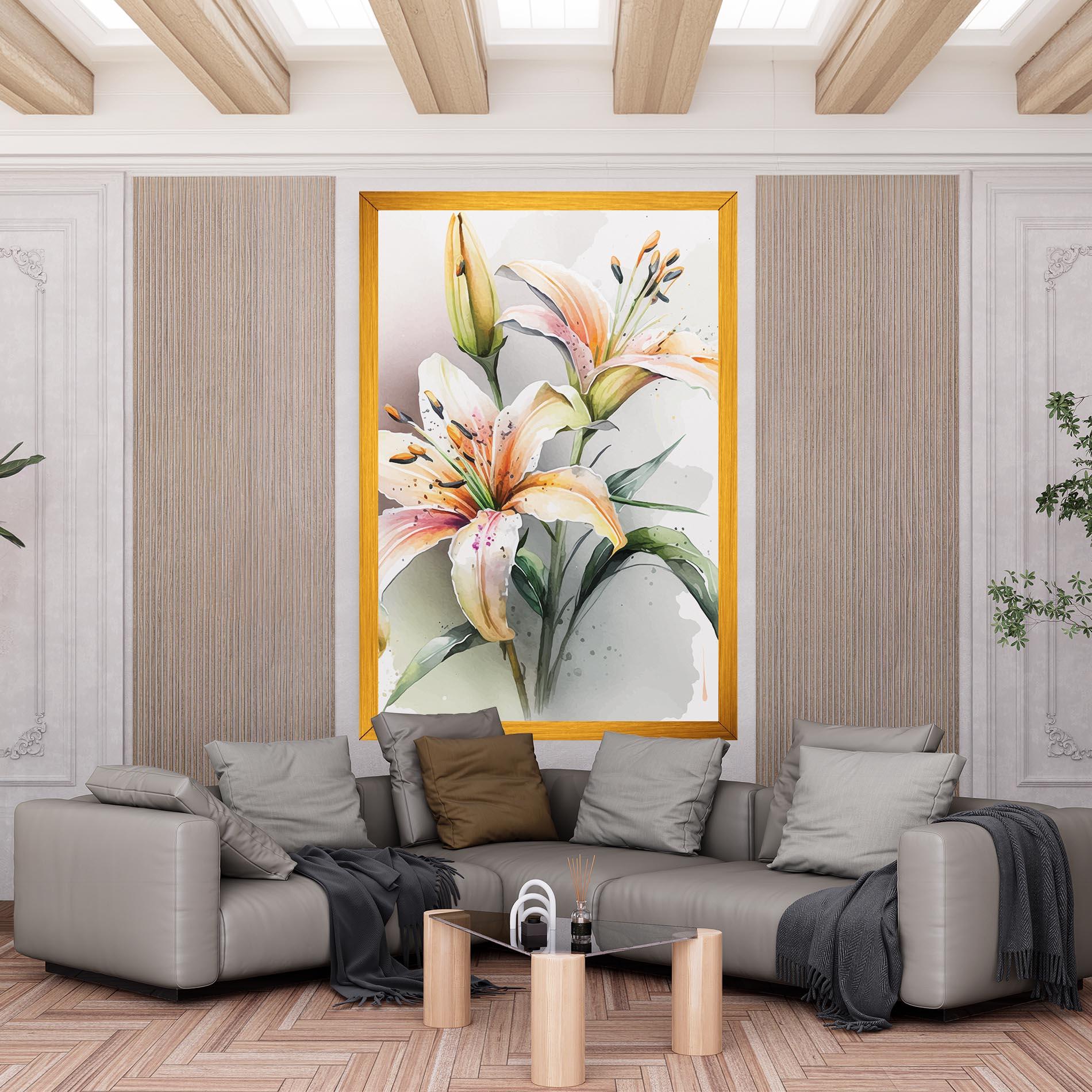 Leinwandbild White Orange Lily mockup 6