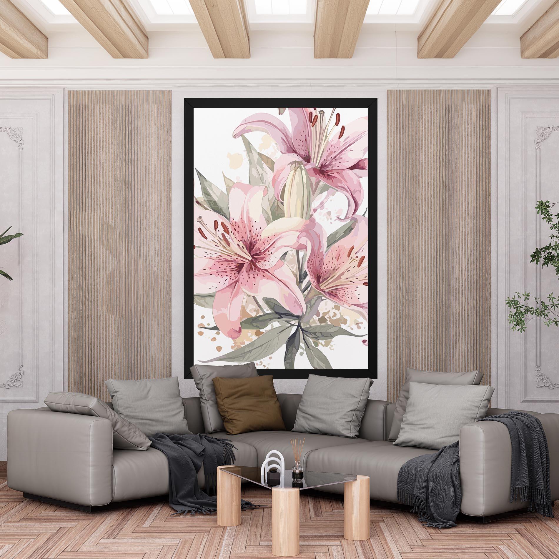 Leinwandbild Light Pink Lily Art mockup 6