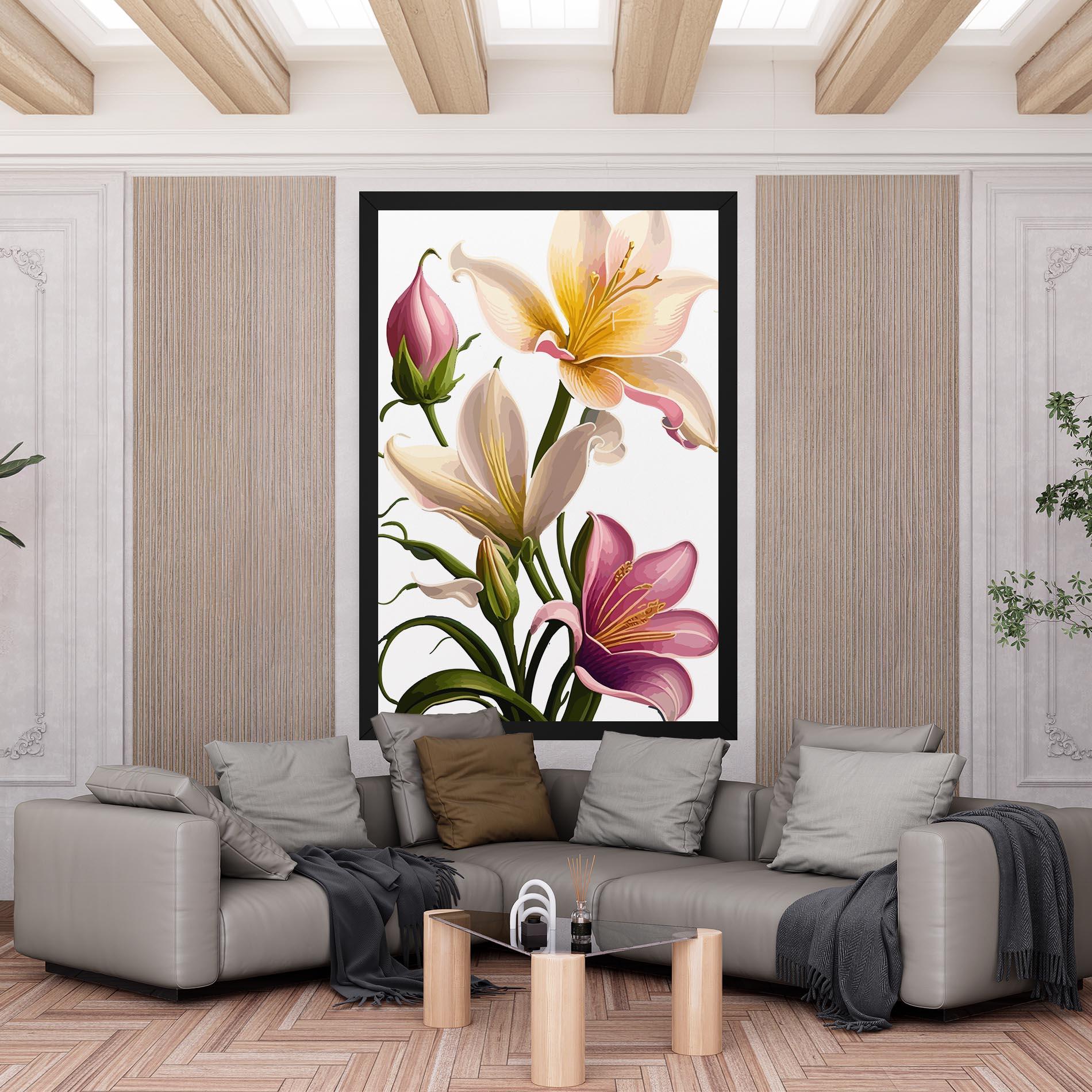 Leinwandbild Purple White Lily mockup 6