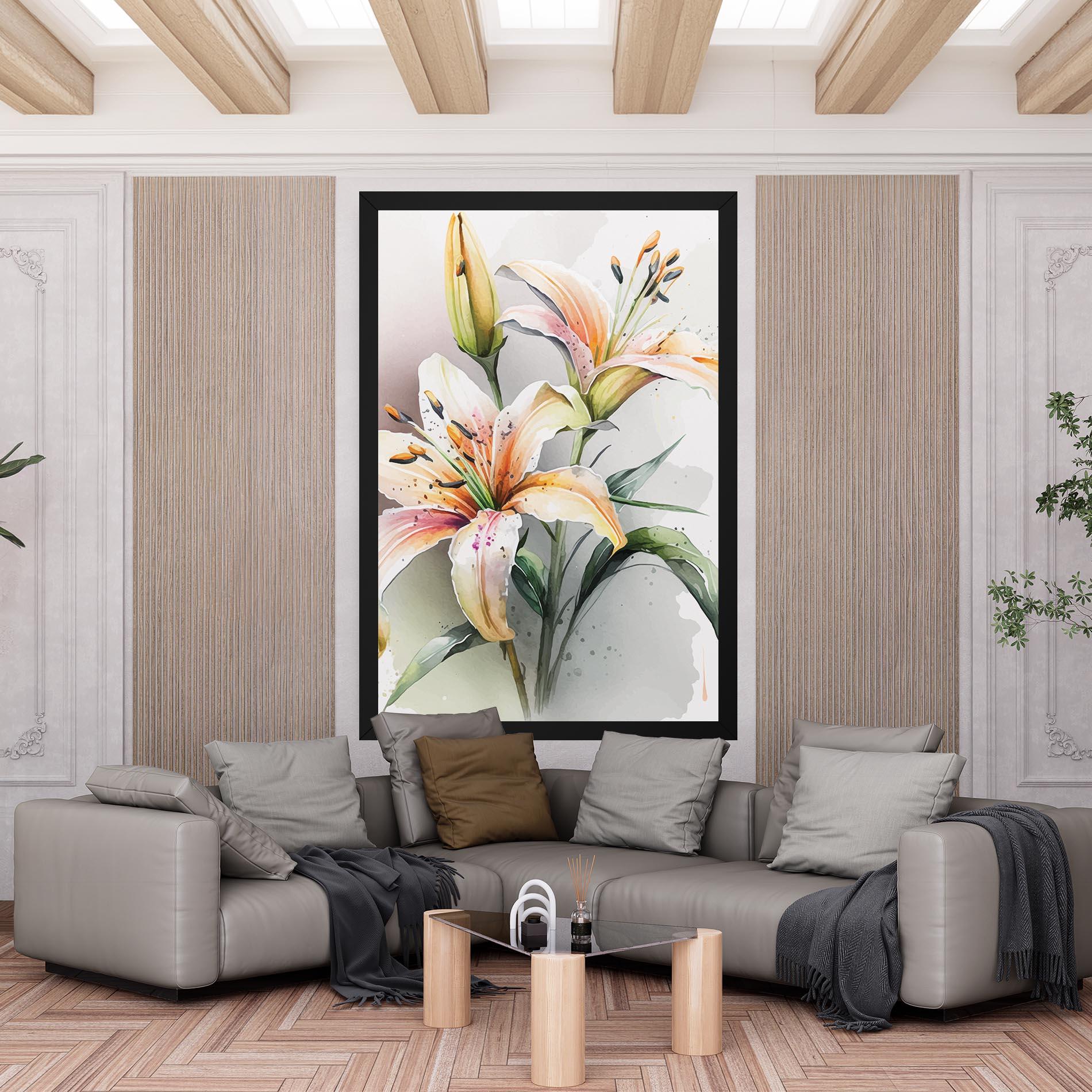 Leinwandbild White Orange Lily mockup 6