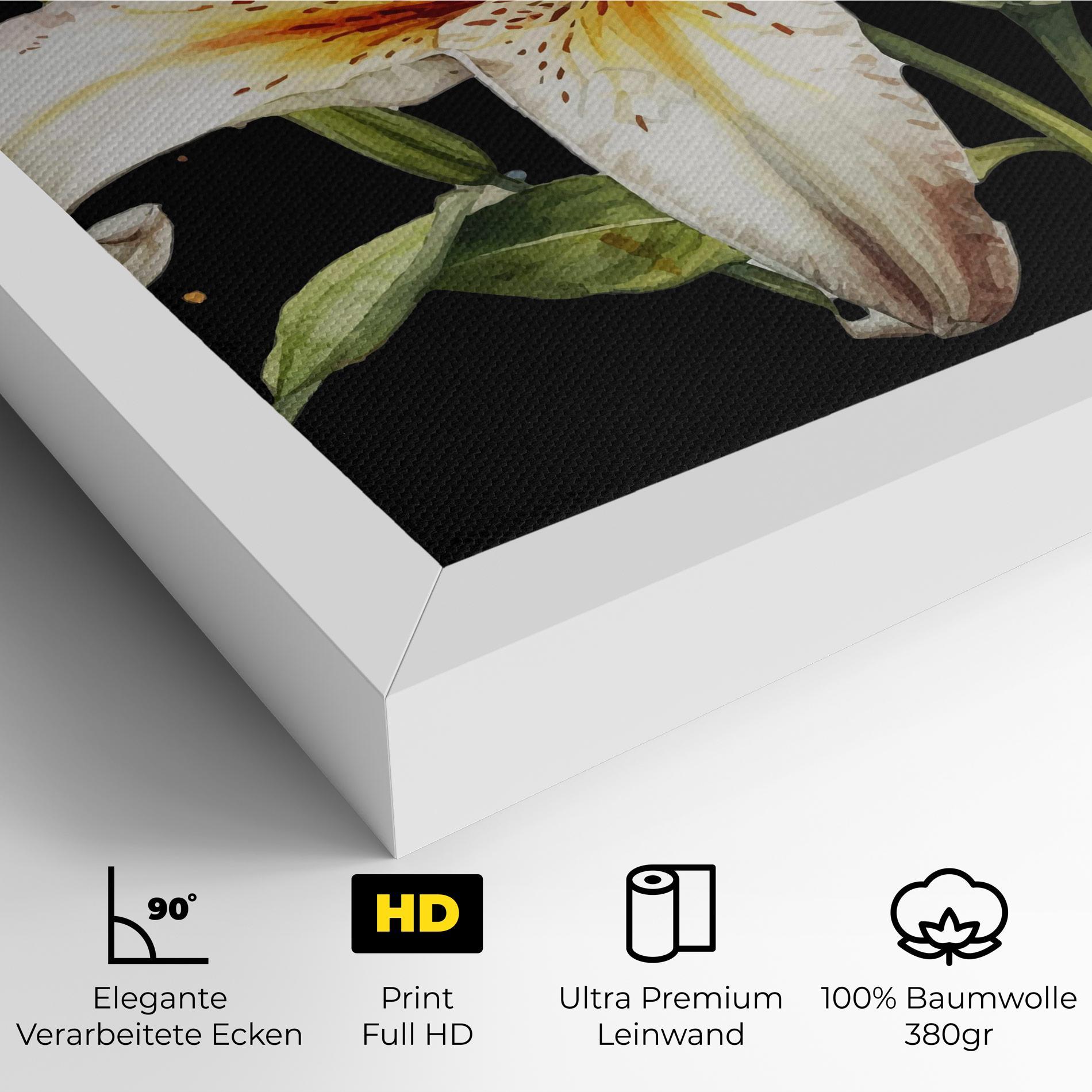Leinwandbild Beautiful White Lily mockup 4