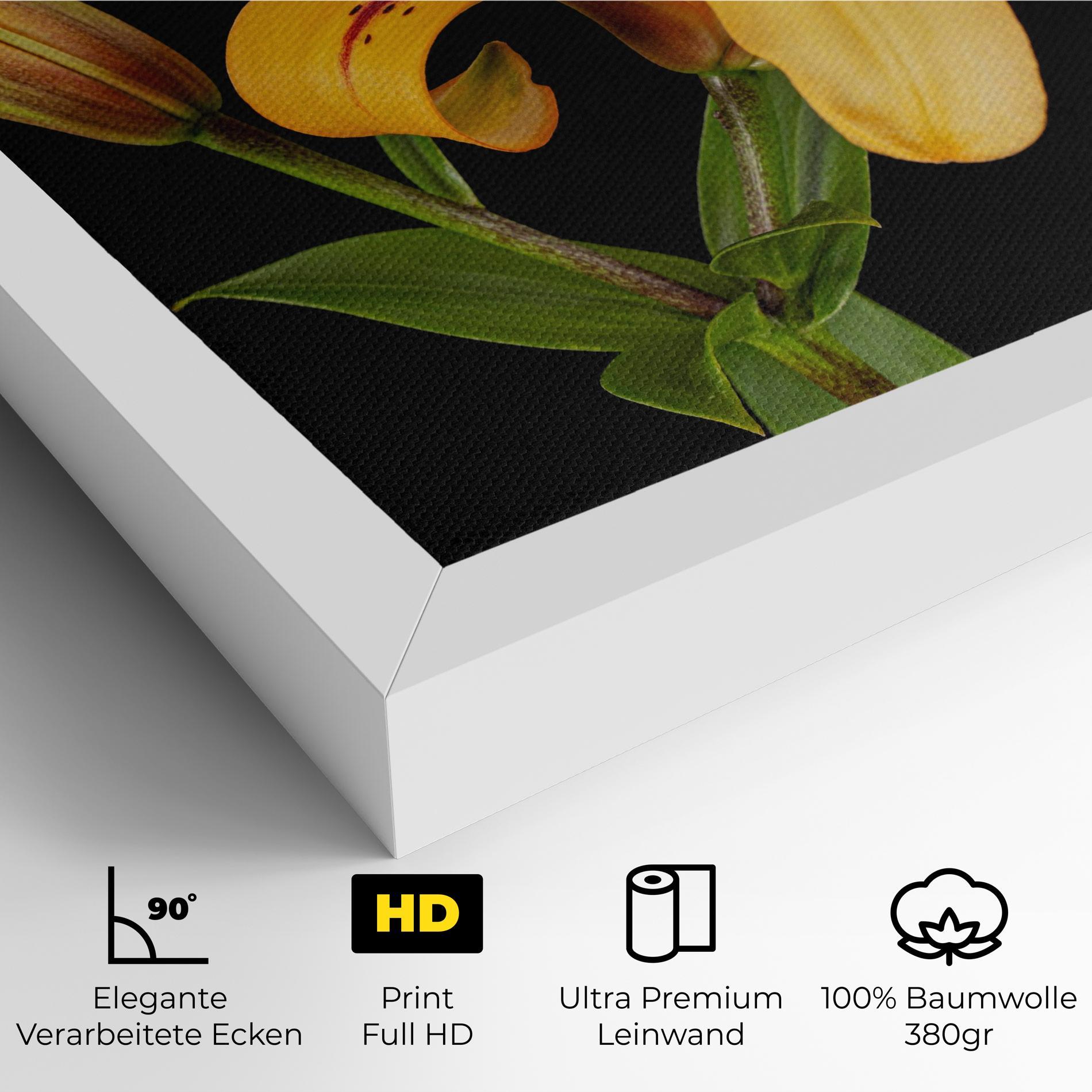 Leinwandbild Beautiful Yellow Lily mockup 4