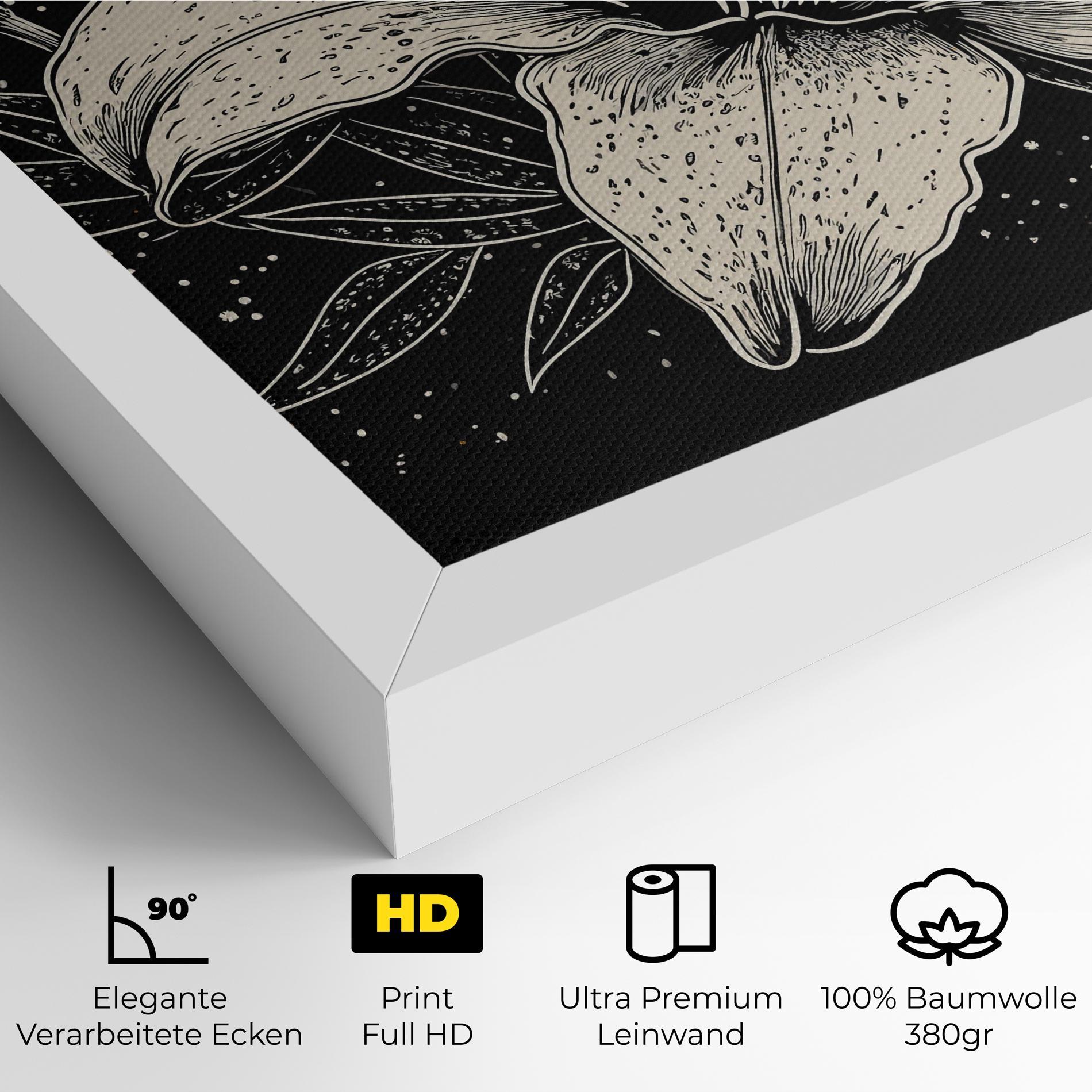 Leinwandbild Cream Black Lily mockup 4