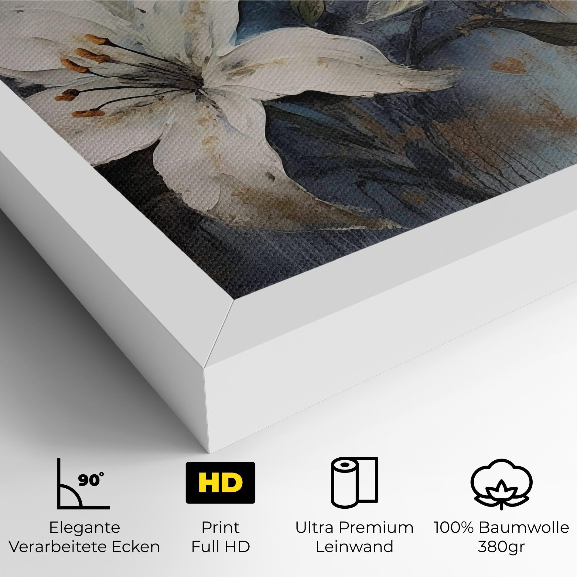 Leinwandbild Gold Lily Painting mockup 4