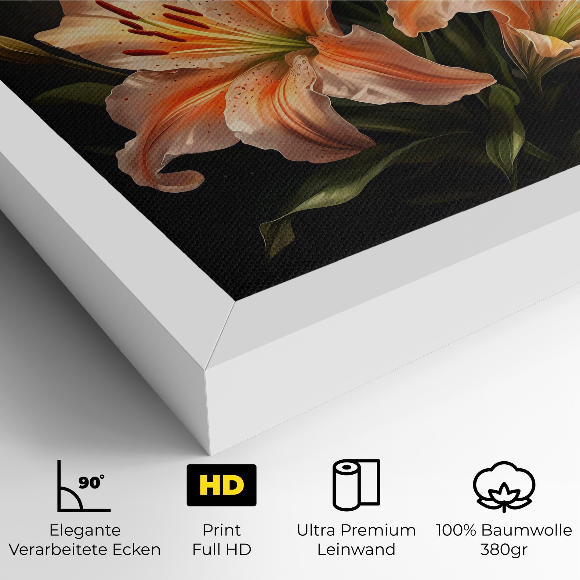 Leinwandbild Light Orange Lily mockup 4