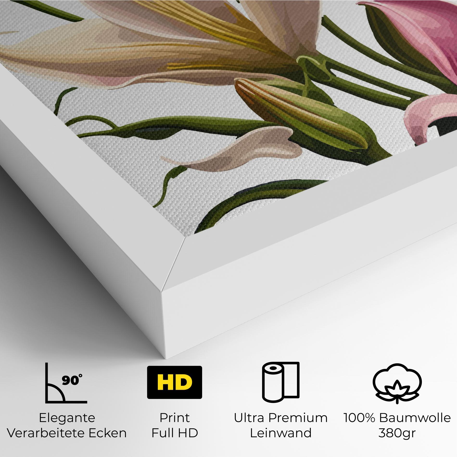 Leinwandbild Purple White Lily mockup 4