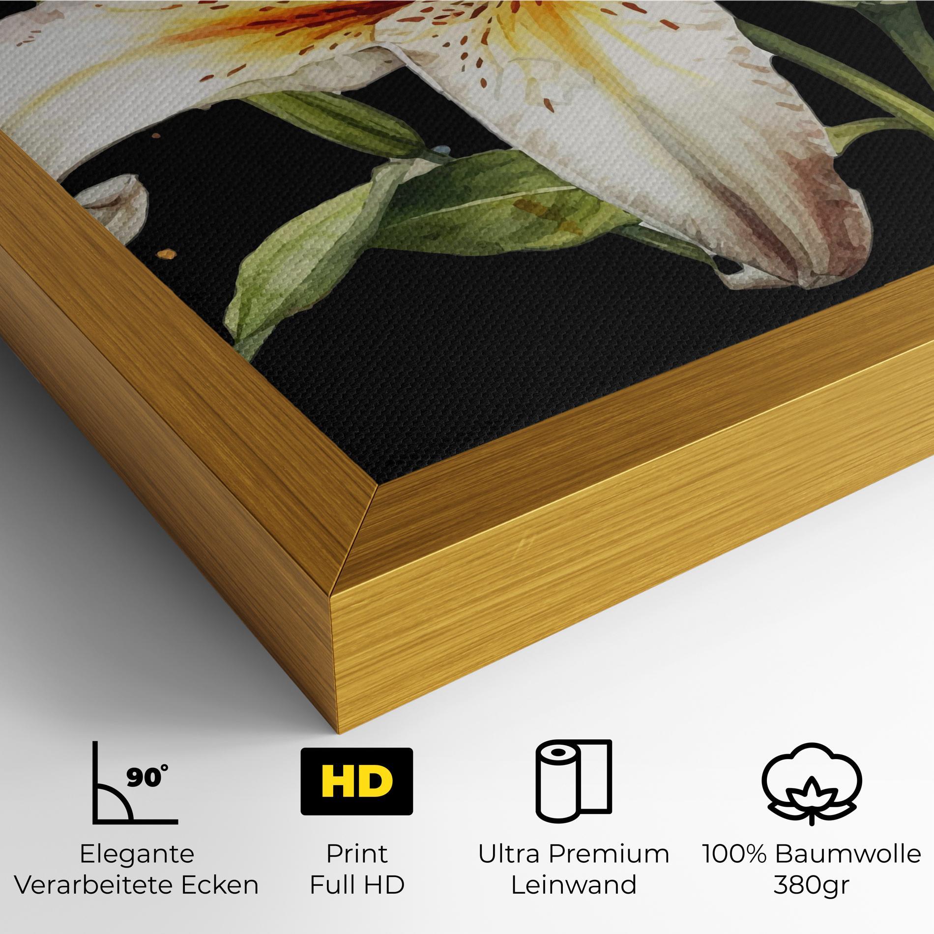 Leinwandbild Beautiful White Lily mockup 4