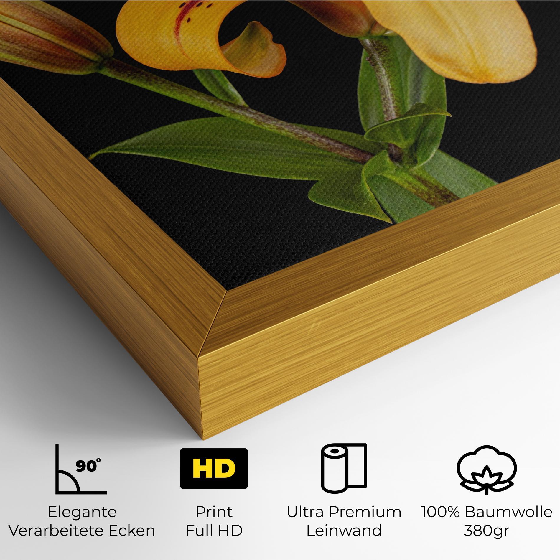 Leinwandbild Beautiful Yellow Lily mockup 4