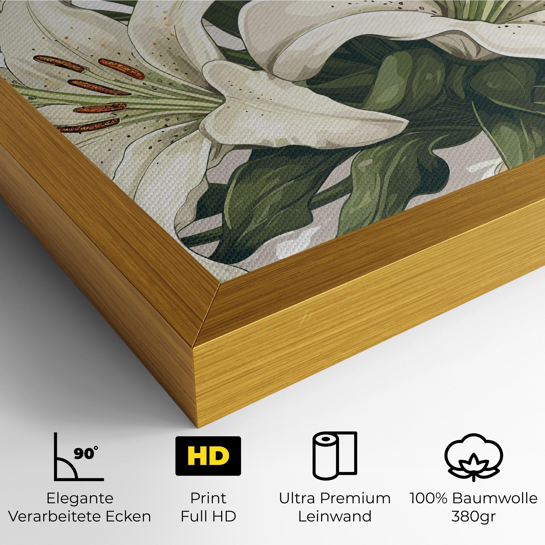 Leinwandbild Grey White Lily mockup 4