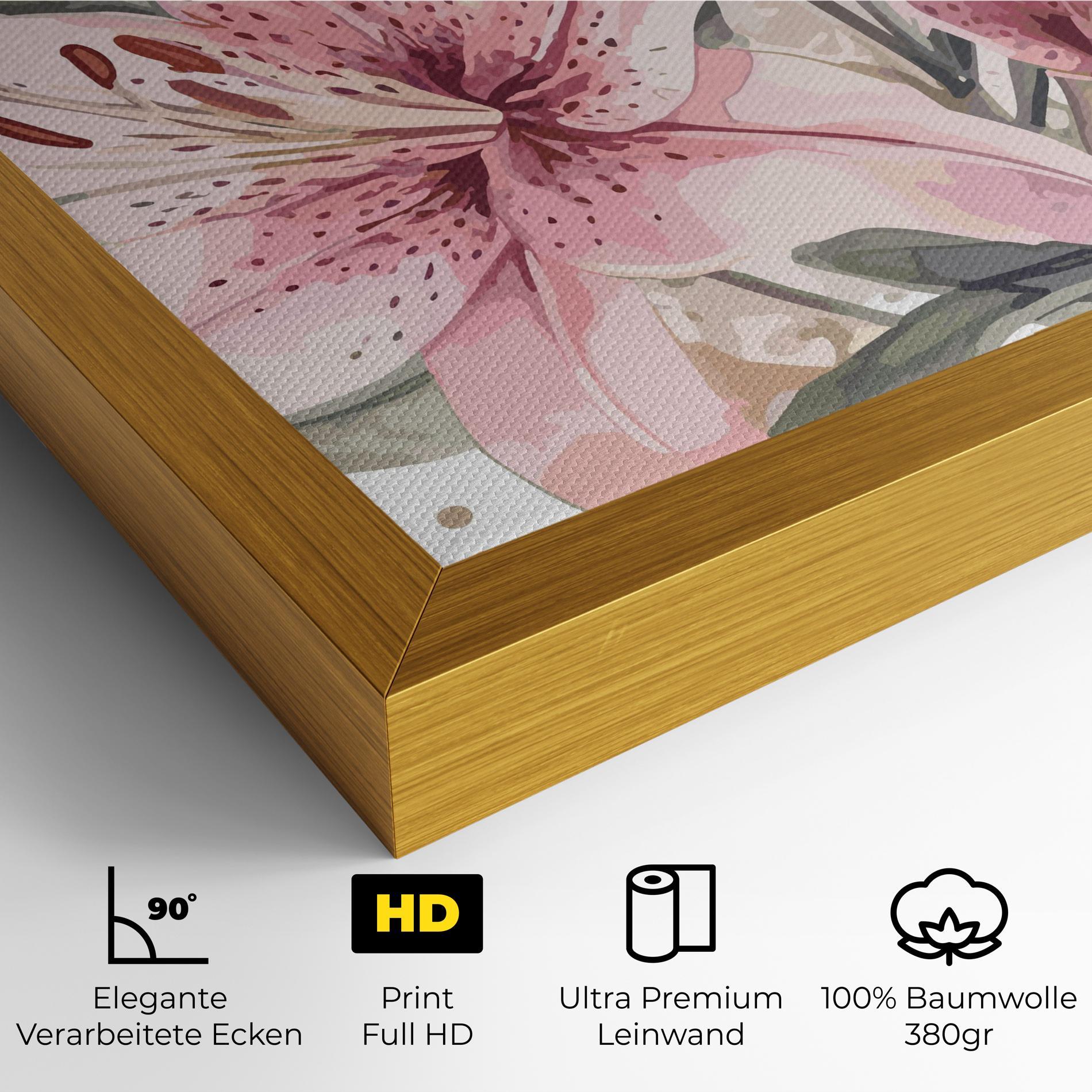 Leinwandbild Light Pink Lily Art mockup 4