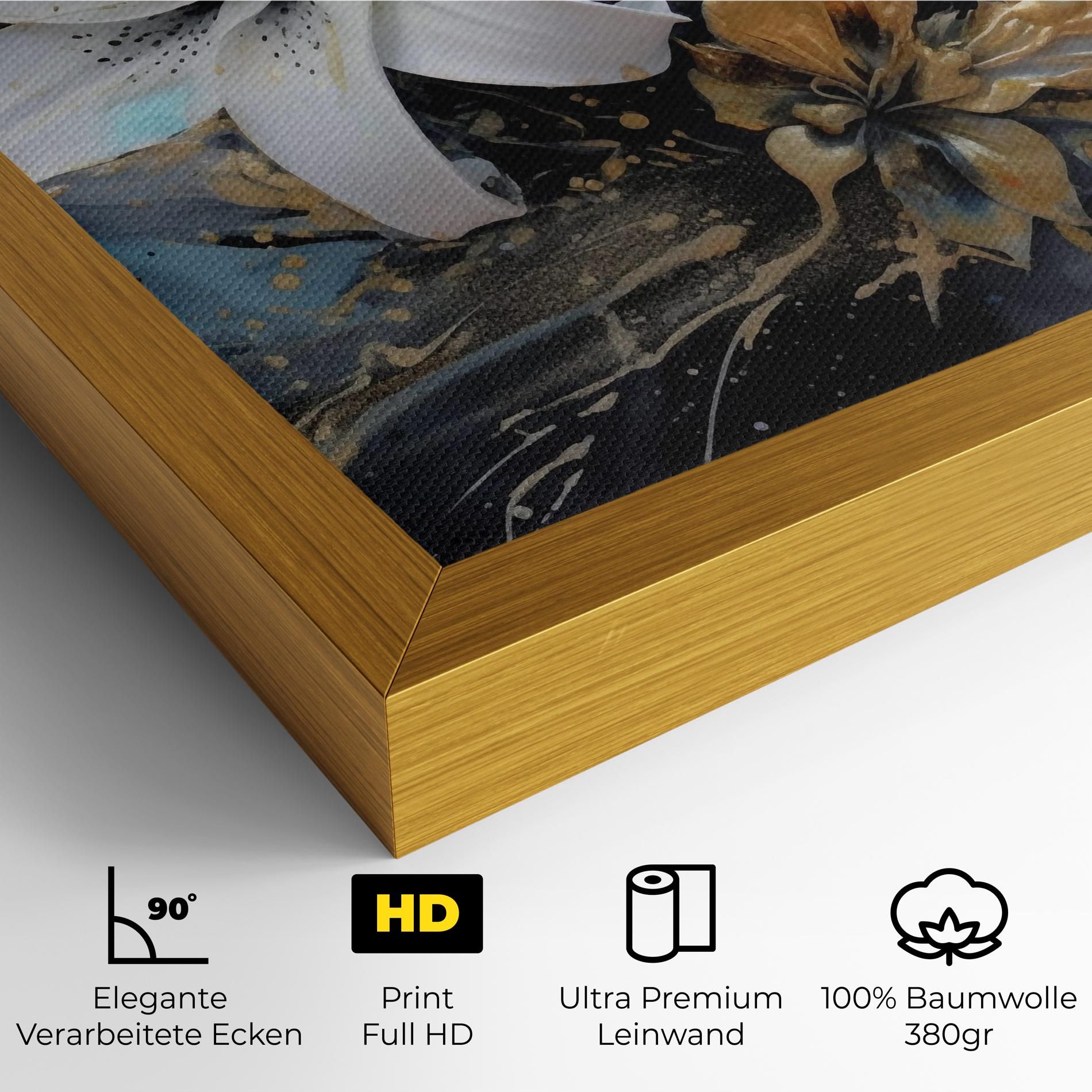 Lily On Blue Painting mockup 4