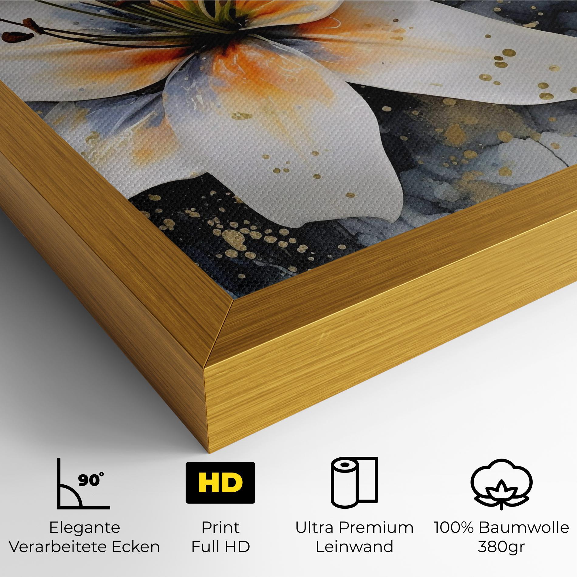 Leinwandbild Lily With Orange Painting mockup 4