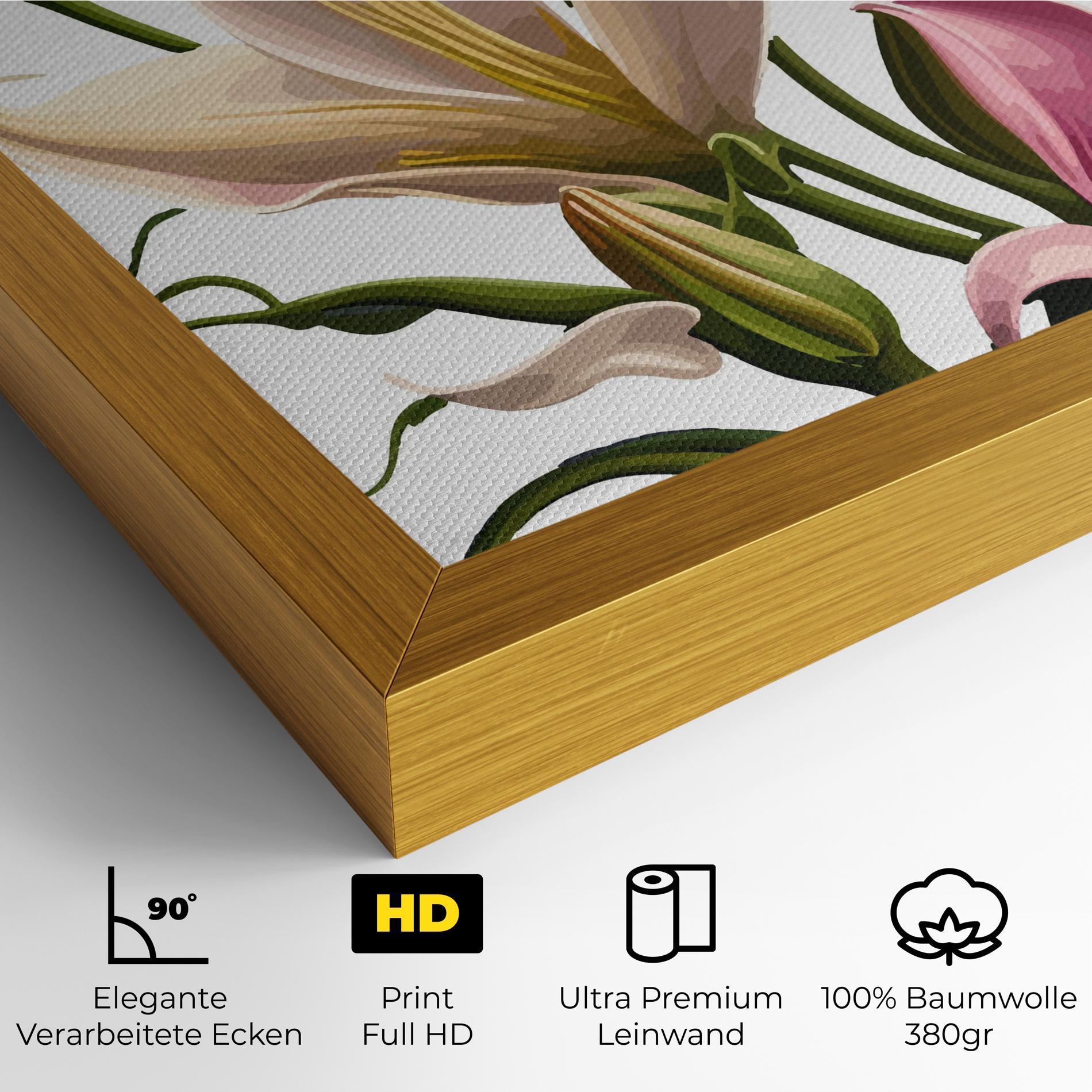 Leinwandbild Purple White Lily mockup 4