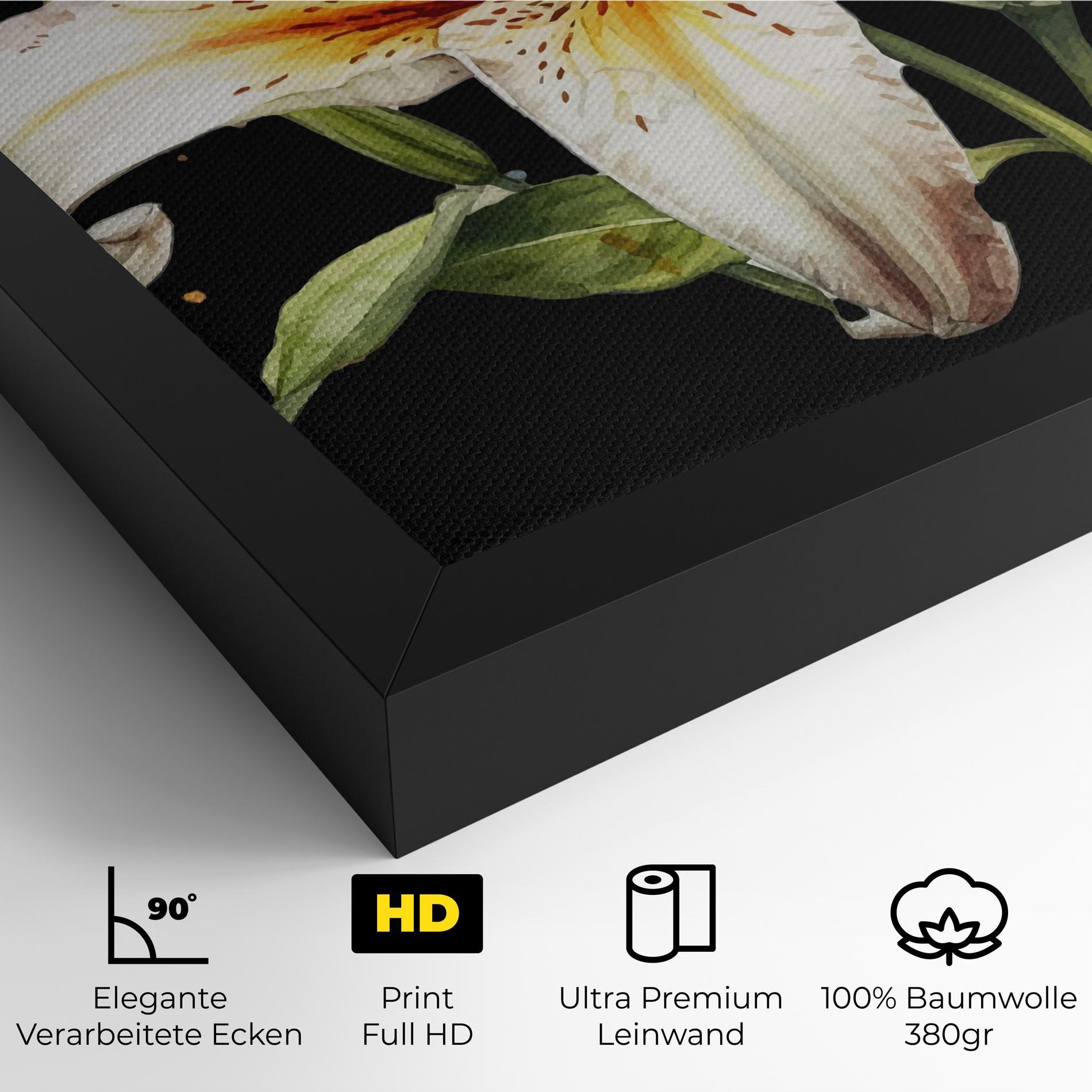 Leinwandbild Beautiful White Lily mockup 4