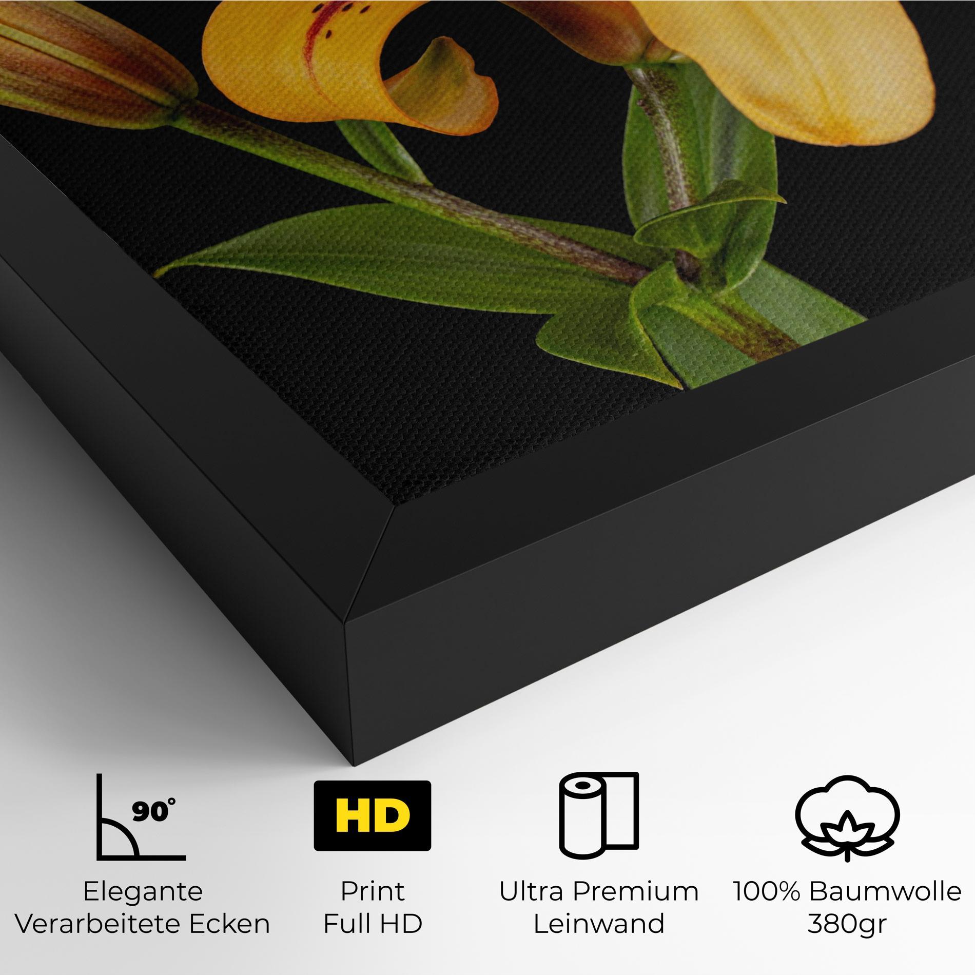 Leinwandbild Beautiful Yellow Lily mockup 4