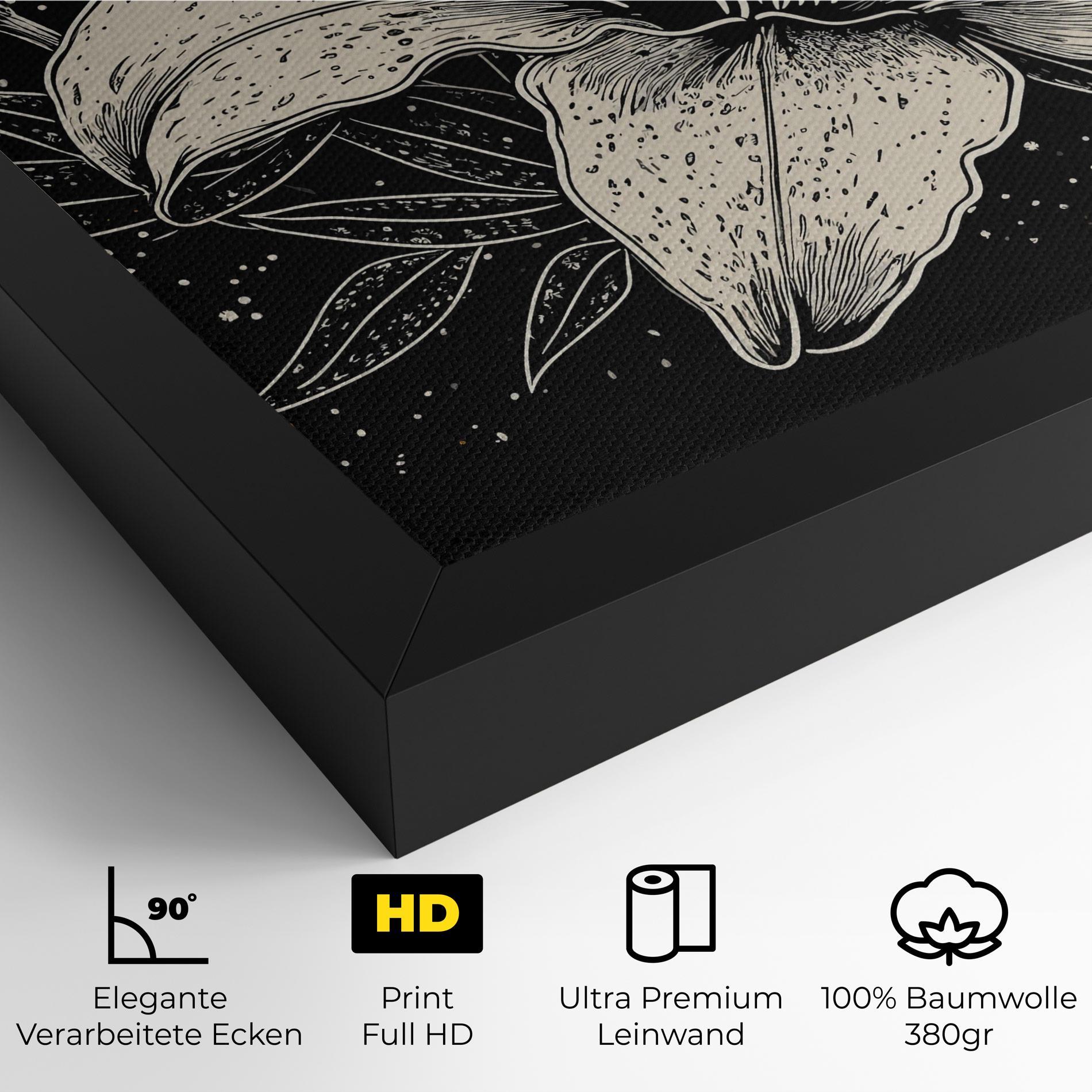 Leinwandbild Cream Black Lily mockup 4