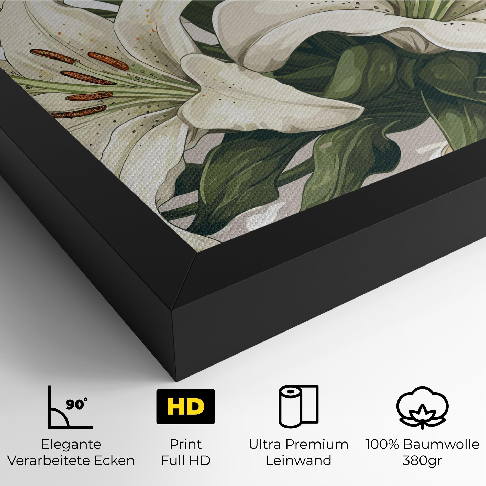Leinwandbild Grey White Lily mockup 4