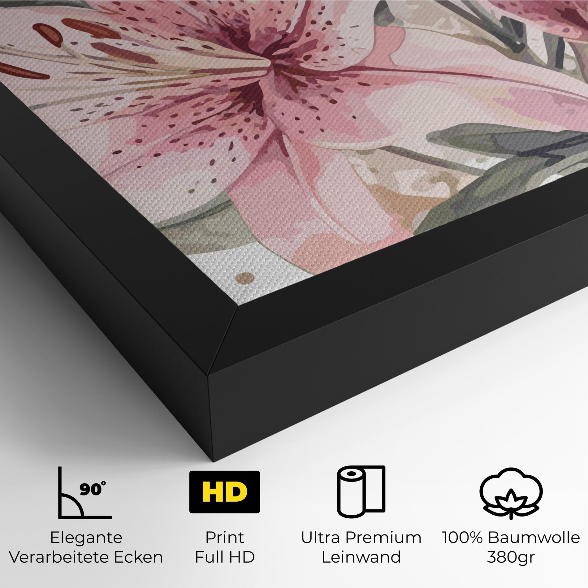 Leinwandbild Light Pink Lily Art mockup 4