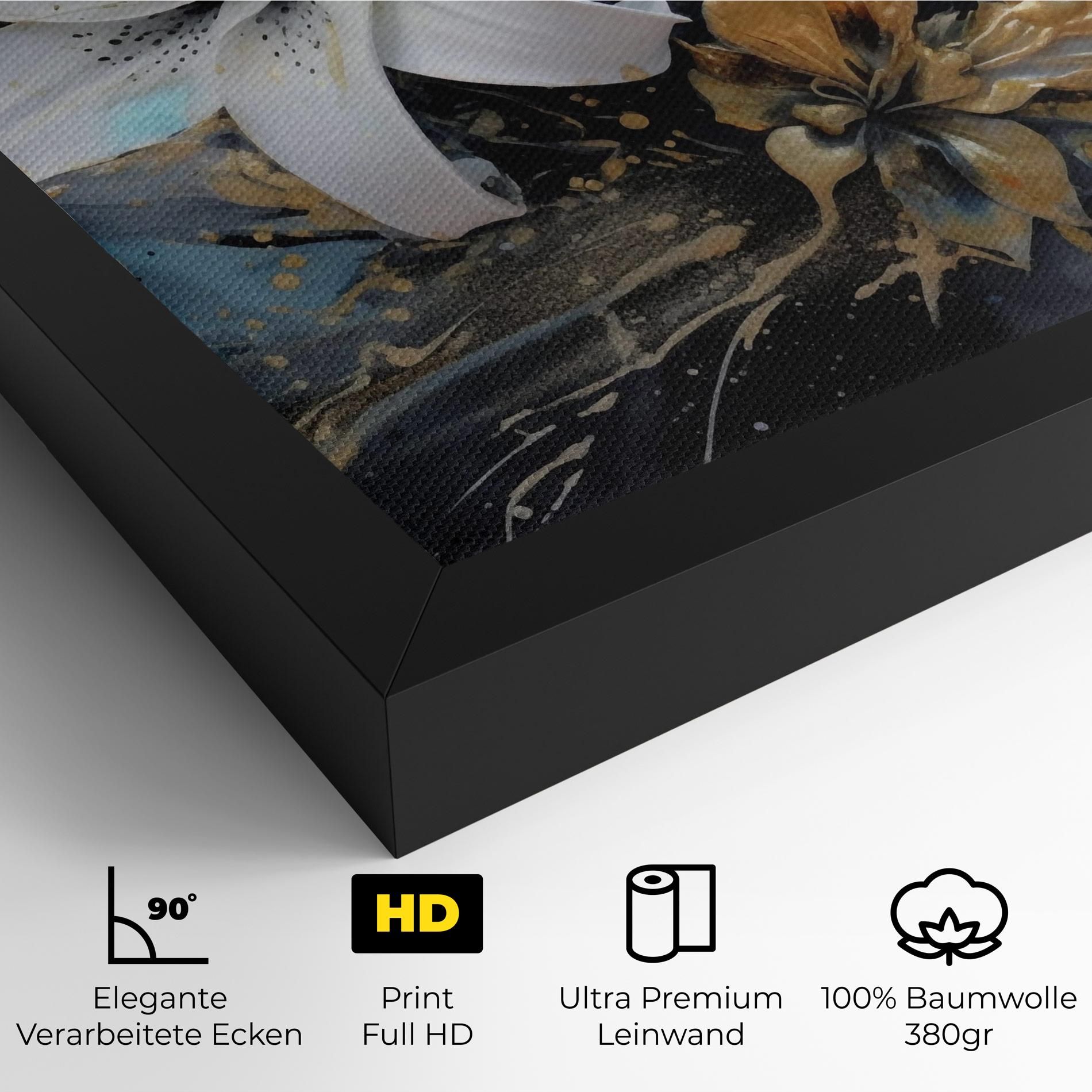 Lily On Blue Painting mockup 4