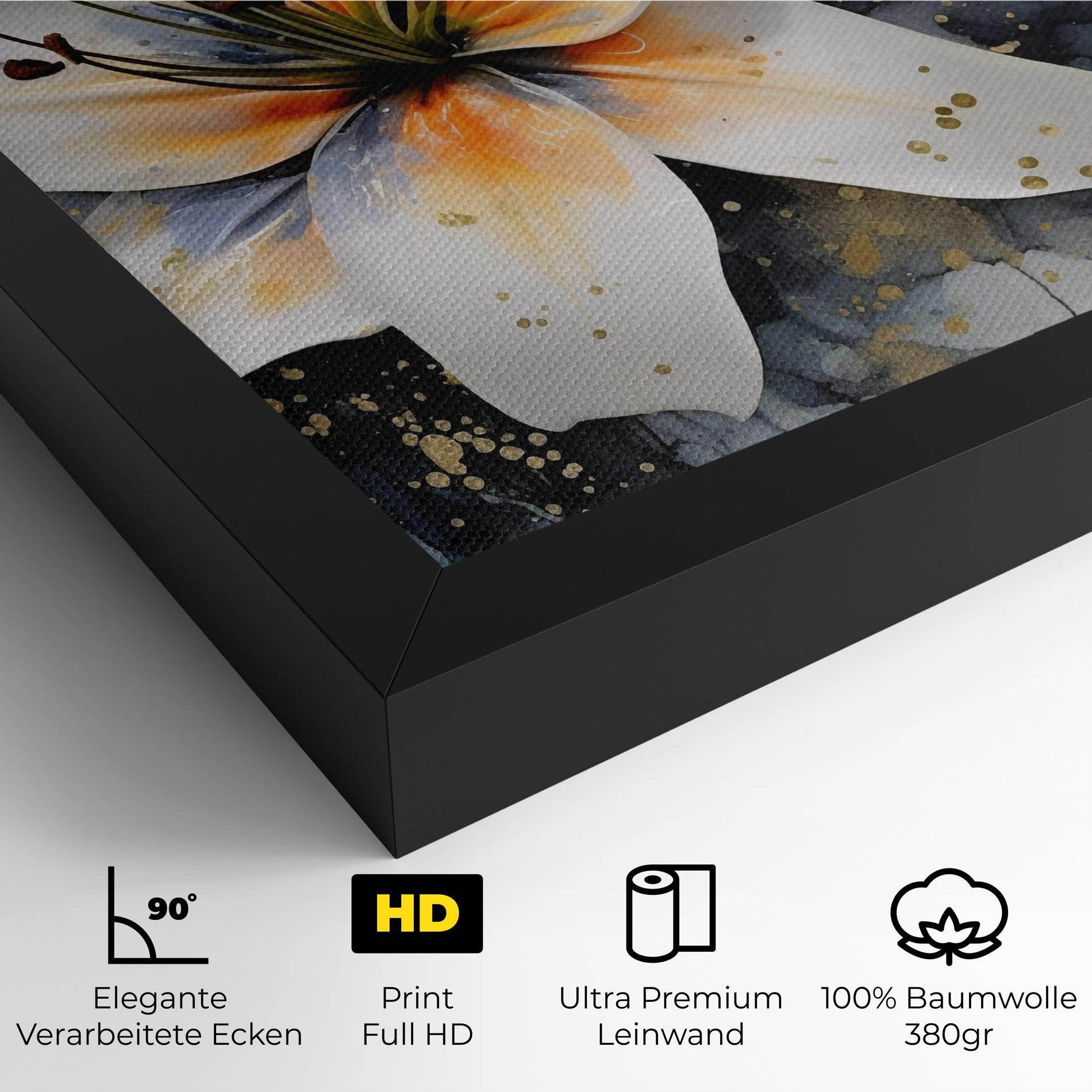 Leinwandbild Lily With Orange Painting mockup 4