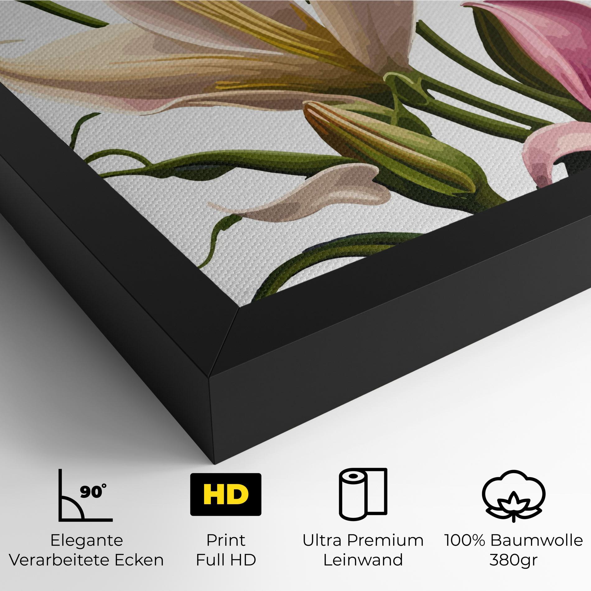 Leinwandbild Purple White Lily mockup 4