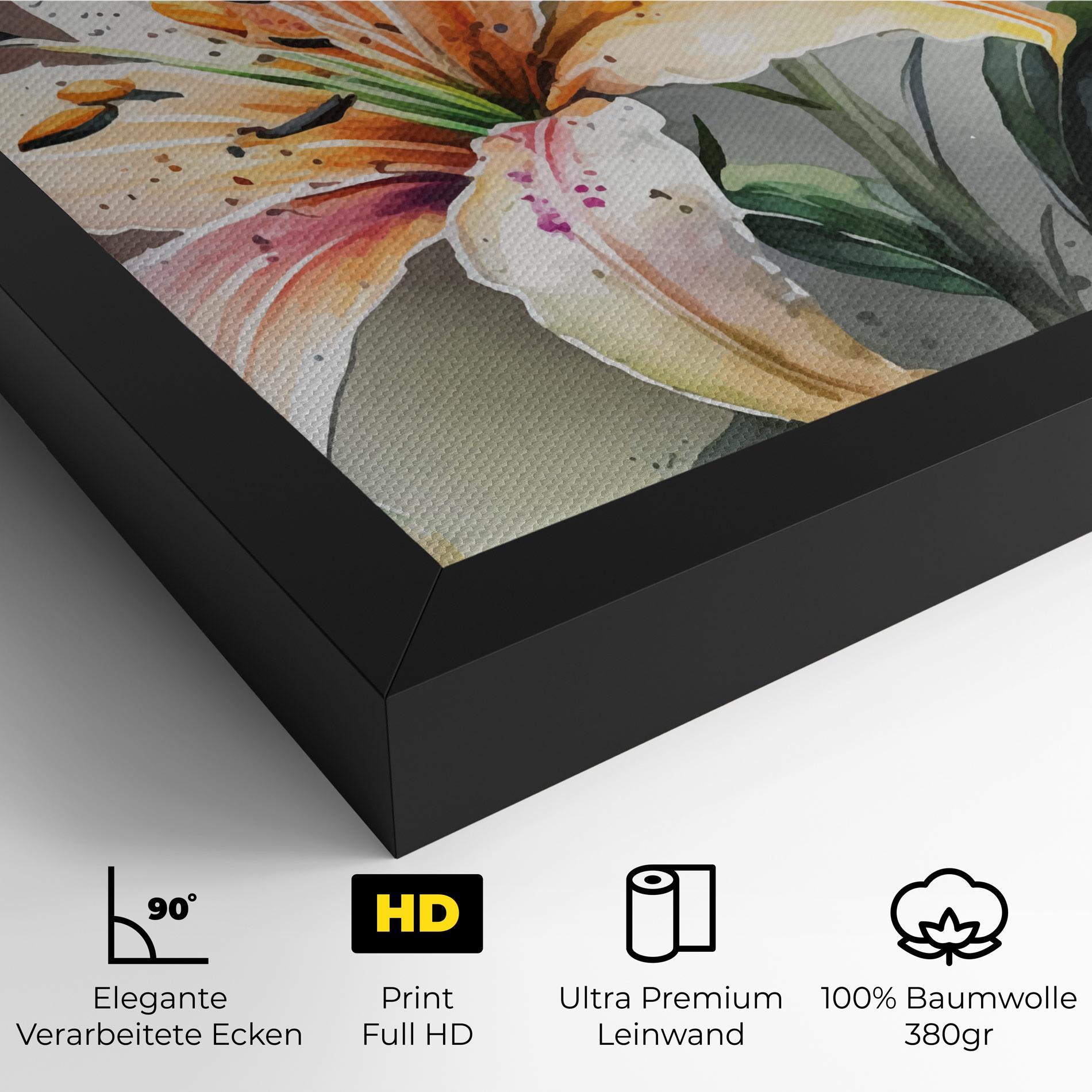 Leinwandbild White Orange Lily mockup 4