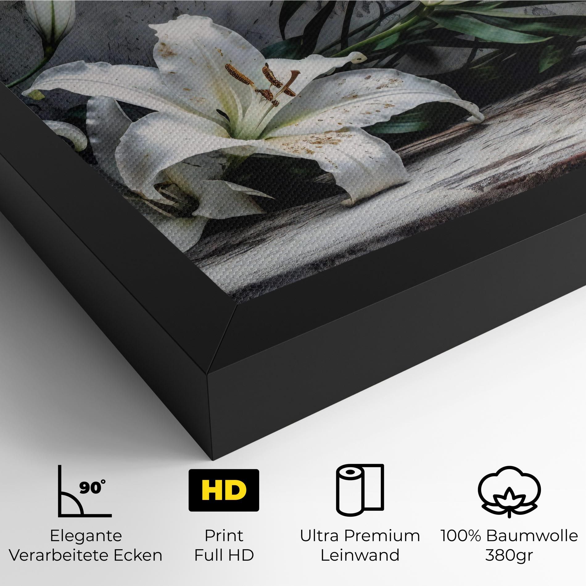 White Pretty Lily On Grey mockup 4