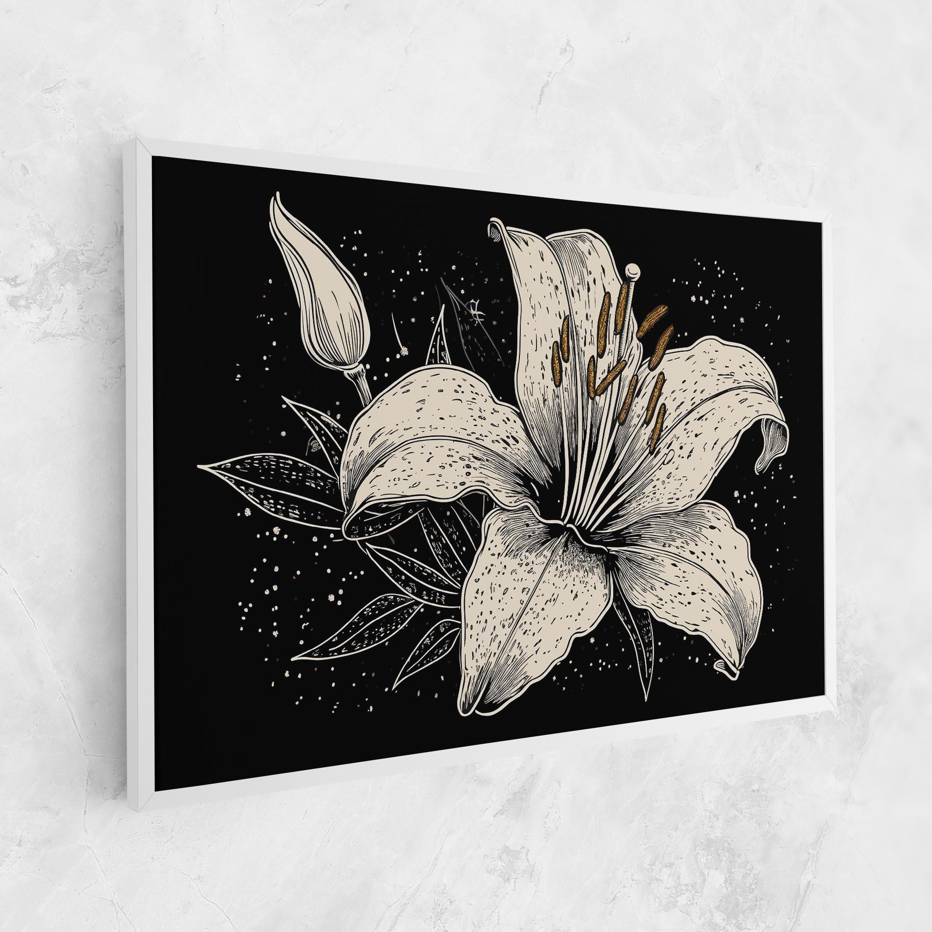 Leinwandbild Cream Black Lily mockup 1