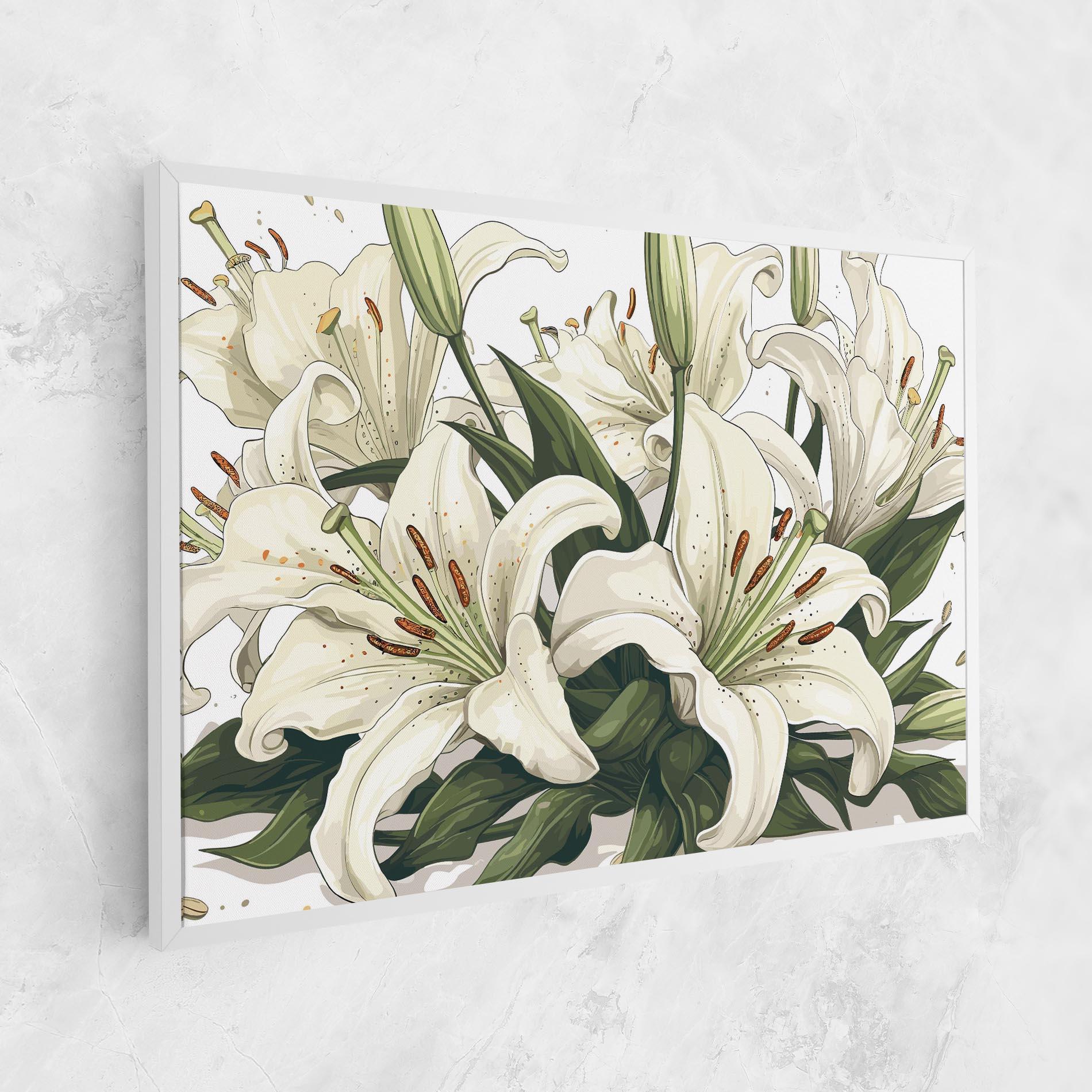Leinwandbild Grey White Lily mockup 1