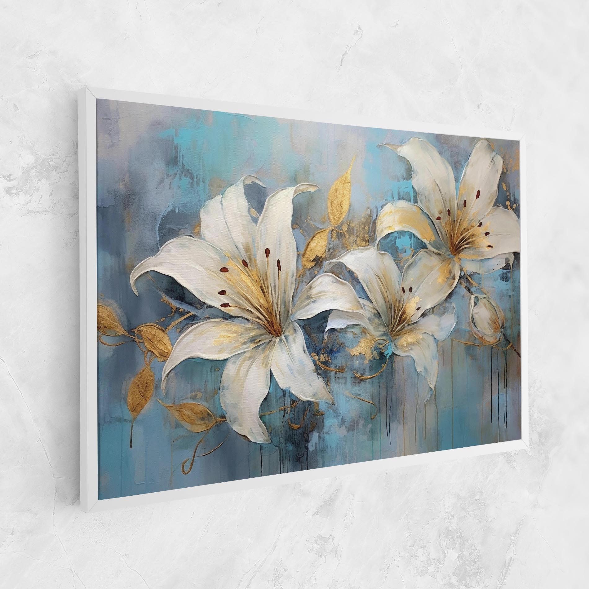 Leinwandbild Lily With Gold Painting mockup 1