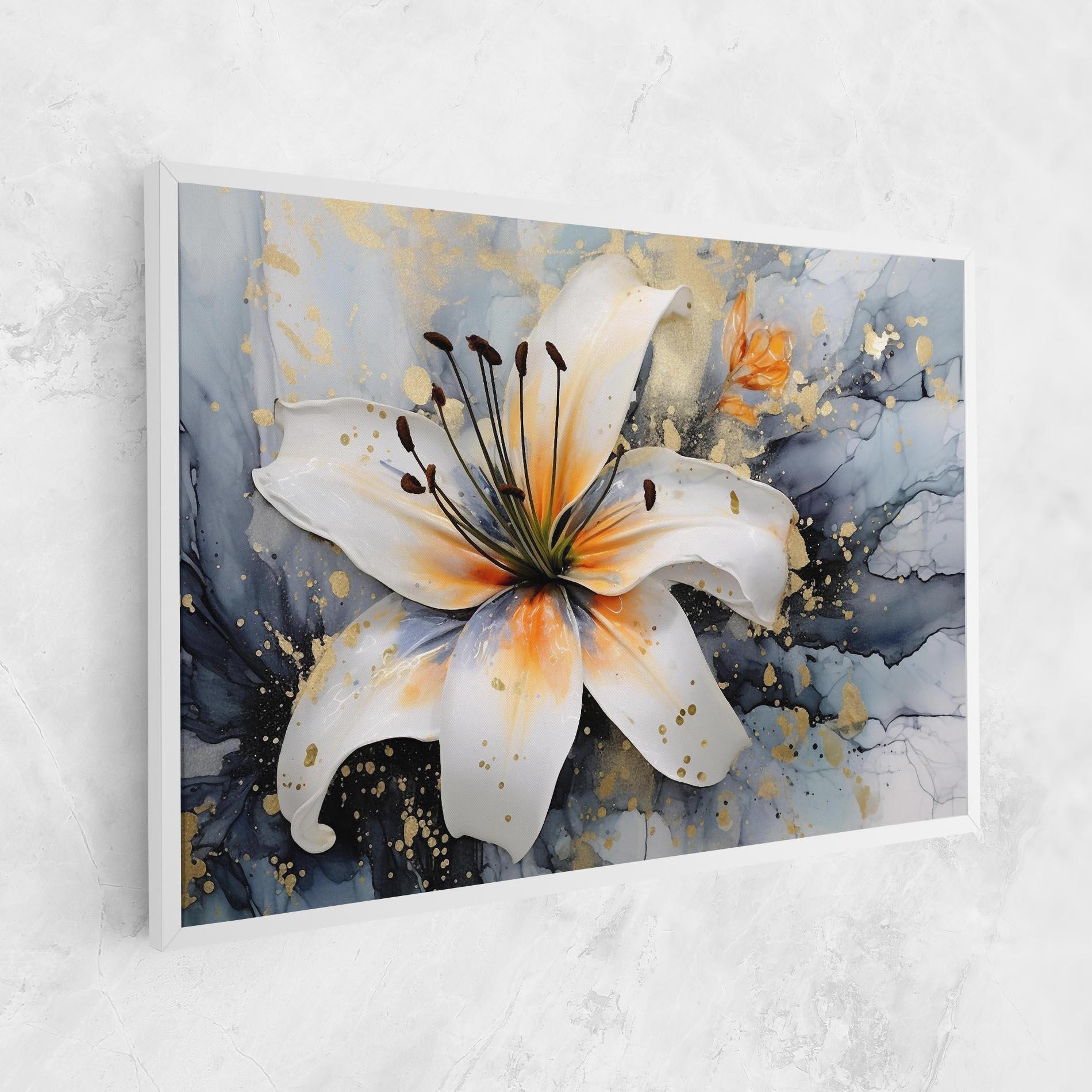 Leinwandbild Lily With Orange Painting mockup 1
