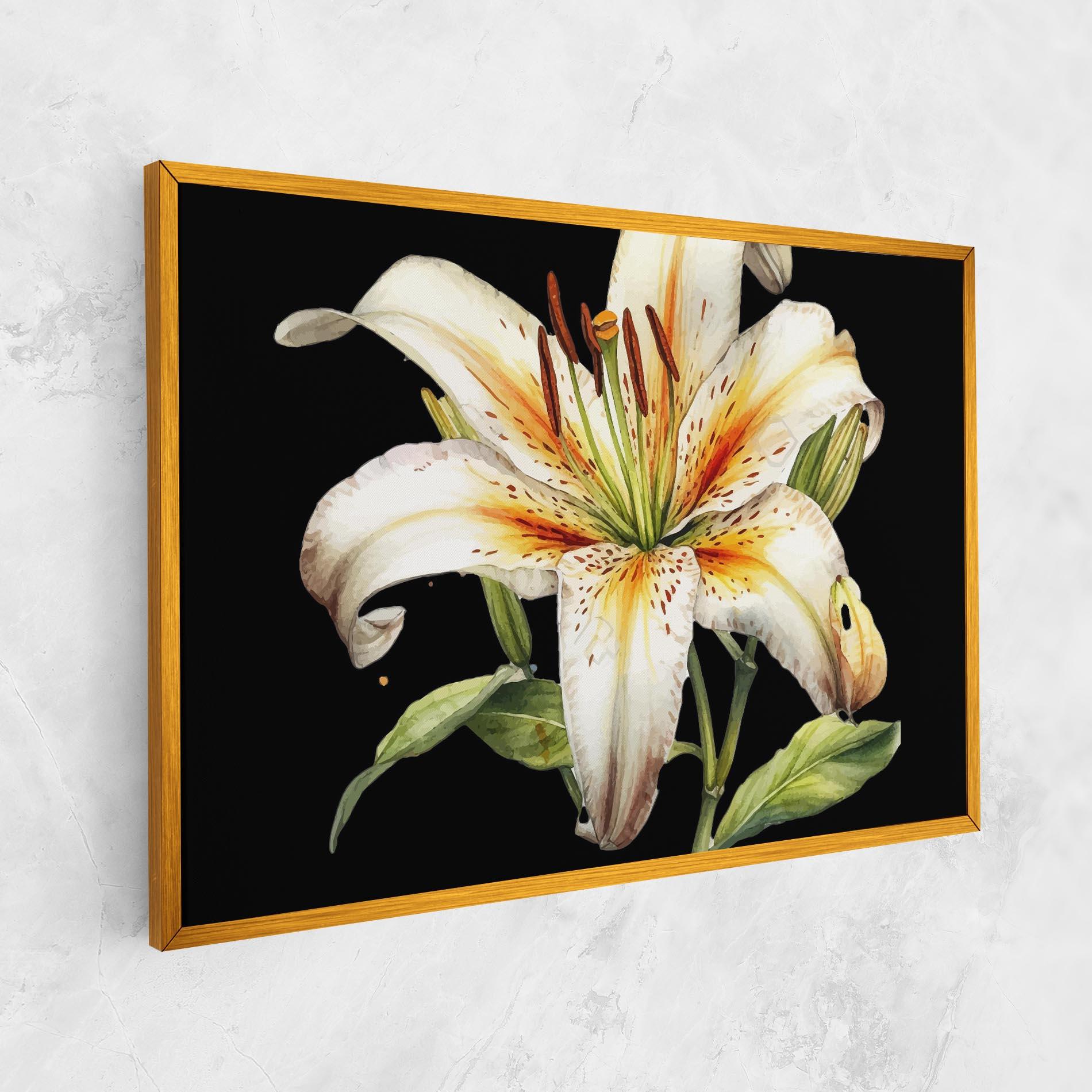 Leinwandbild Beautiful White Lily mockup 1