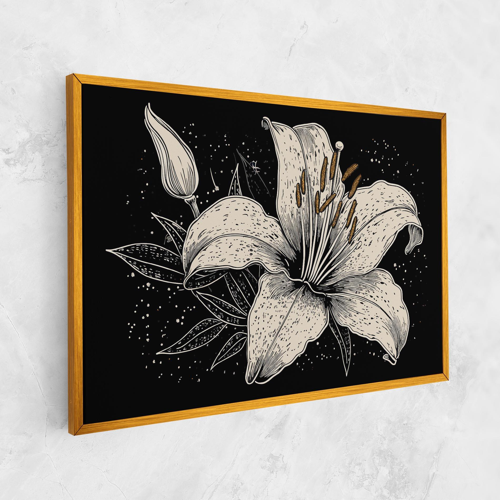 Leinwandbild Cream Black Lily mockup 1
