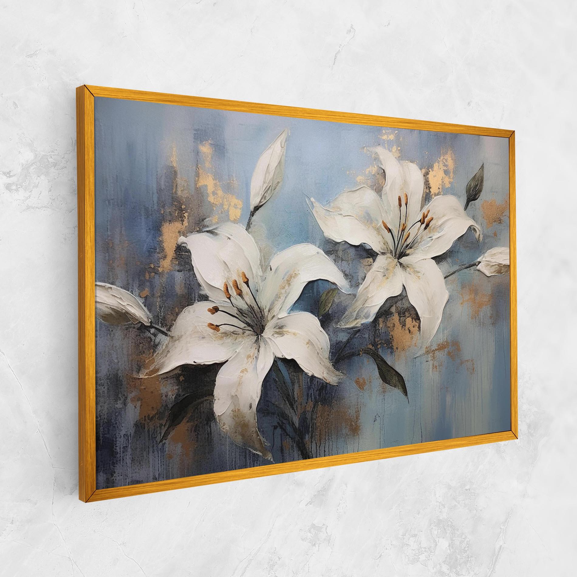 Leinwandbild Gold Lily Painting mockup 1